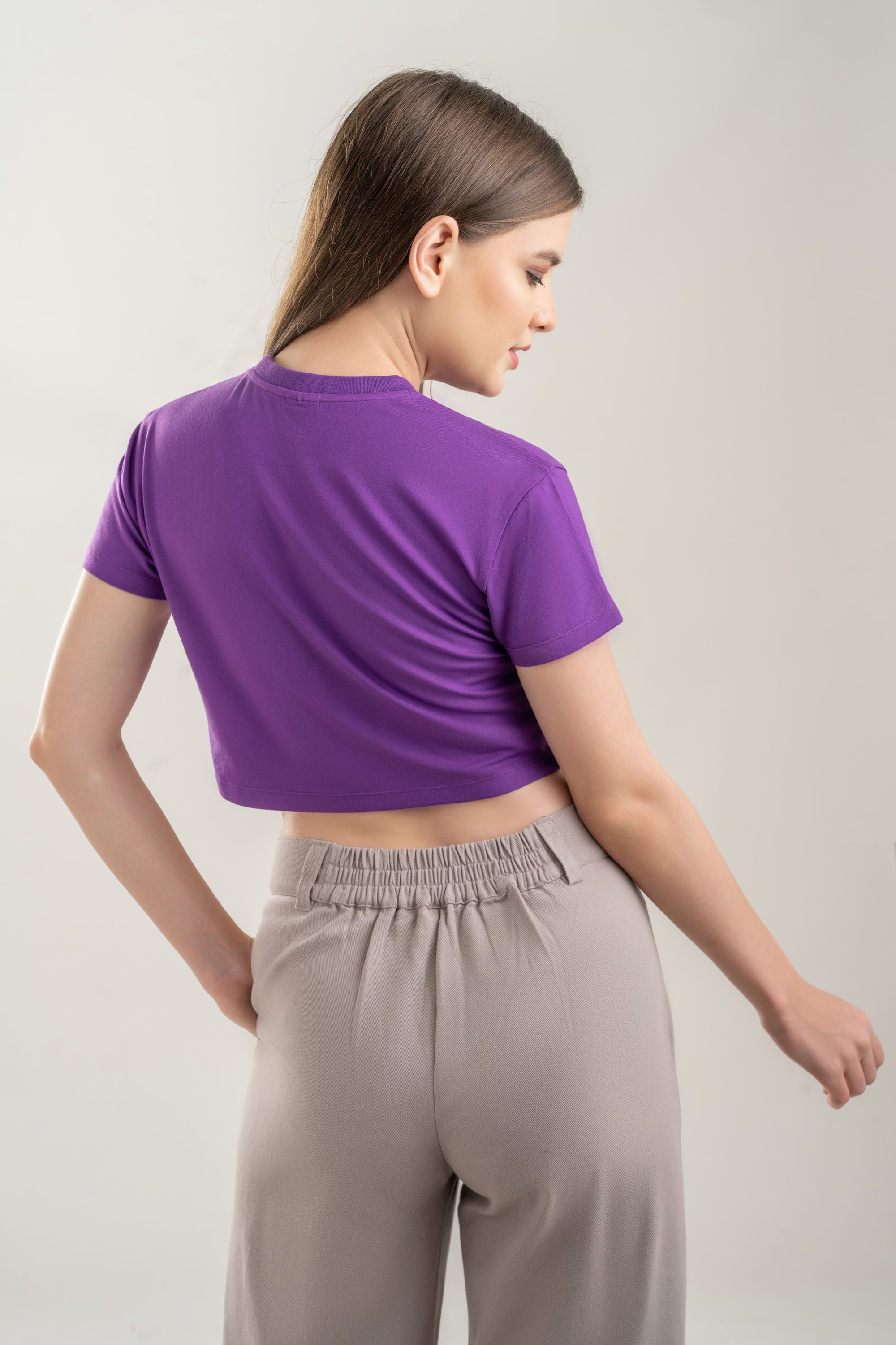 Purple Fitted Crop Top