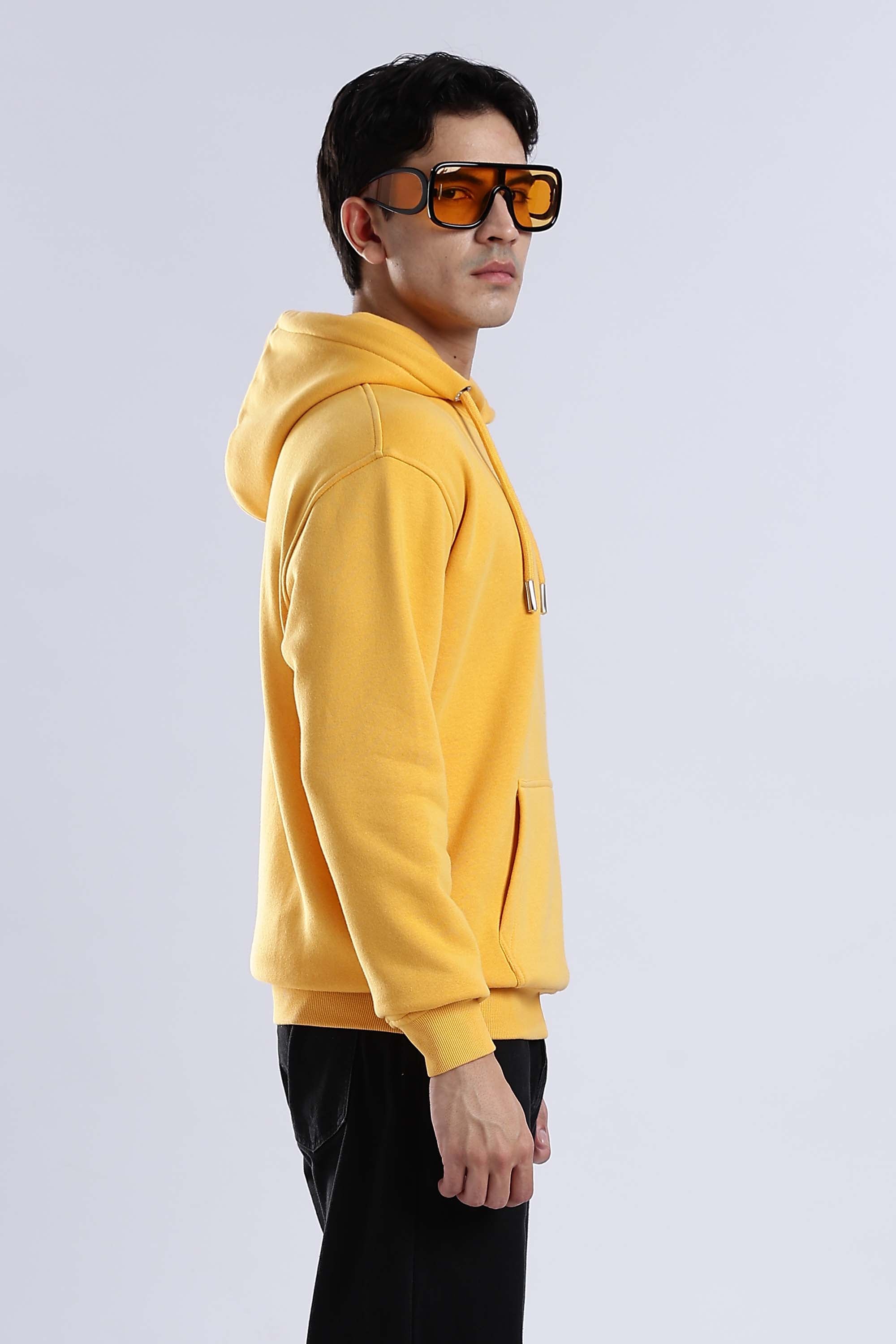 Yellow Plain Hoodie