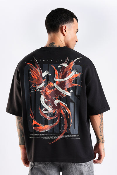 Liberty Black Oversized Fit T-Shirt
