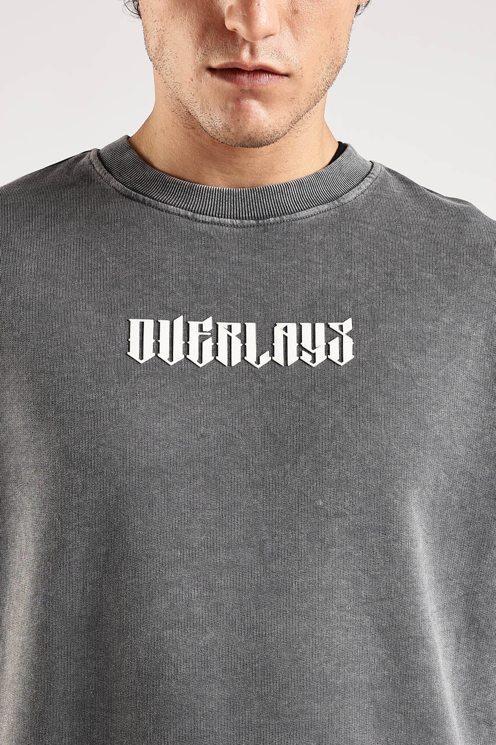 Chase Grey Distressed Heavy Weight Oversized Fit T-Shirt