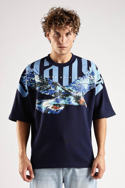 Sky Walker Navy Oversized T-Shirt