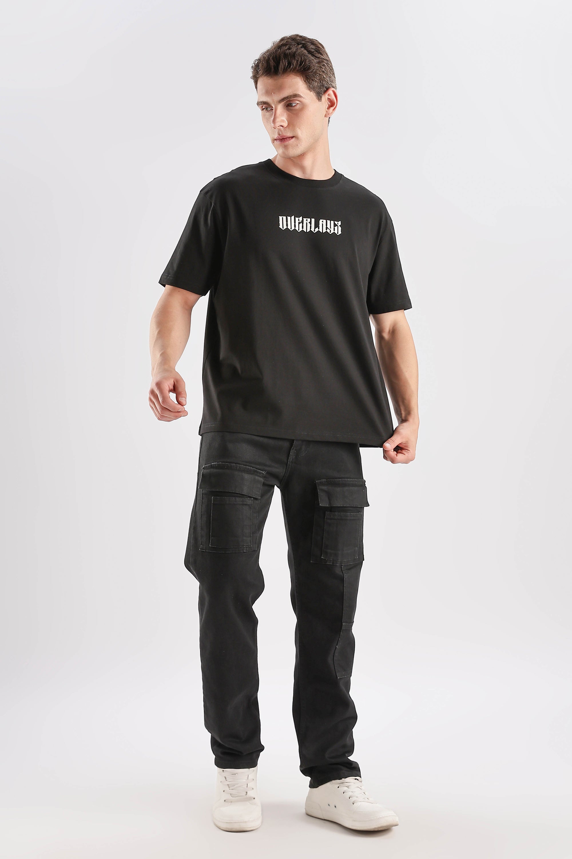 Chase Black Relaxed Fit T-Shirt - 100% Cotton