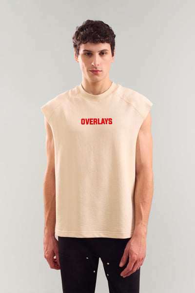 Fawn Heavyweight Sleeveless Tank Top With Raw Edges