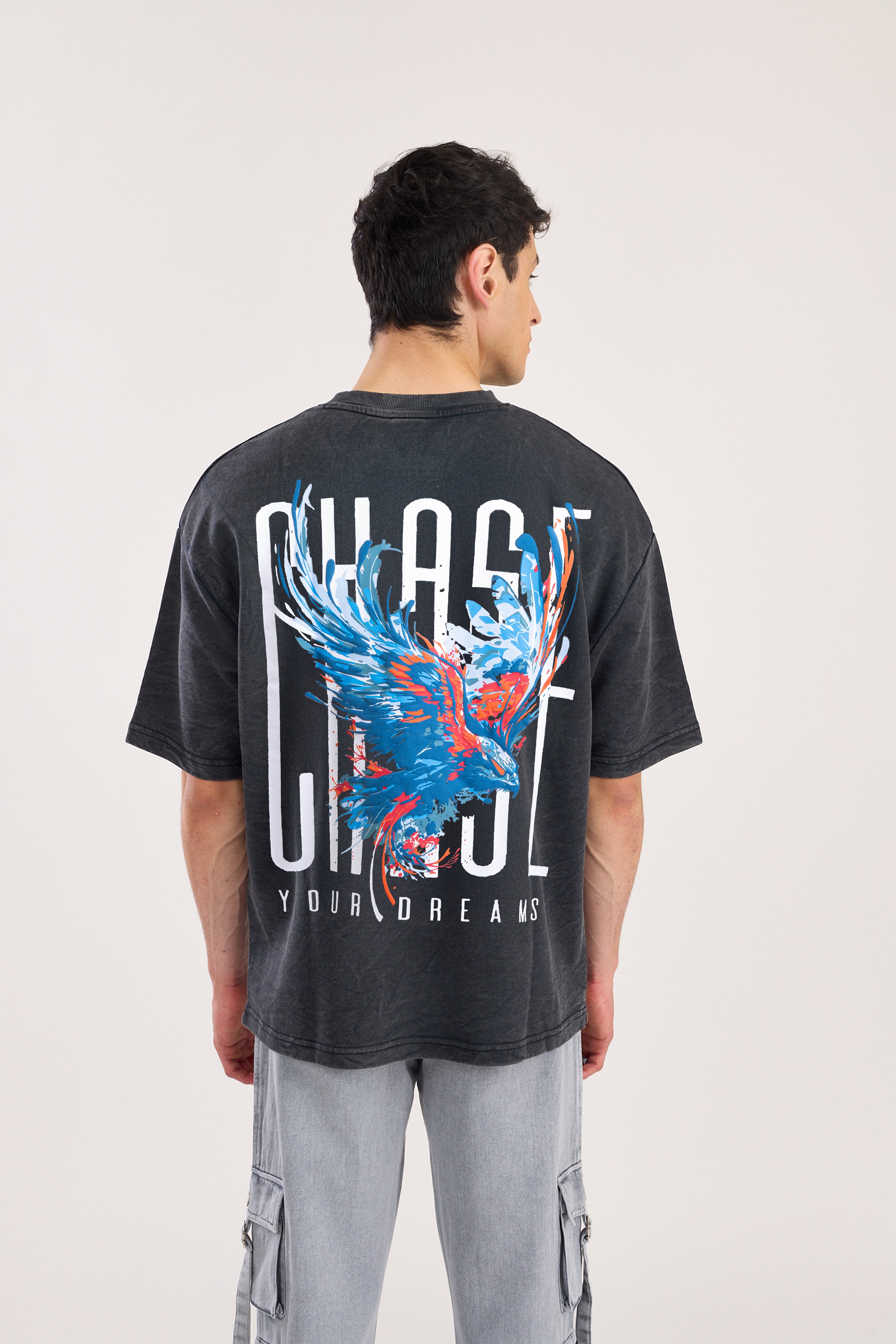 Chase Black Heavy Weight Oversized Fit T-Shirt