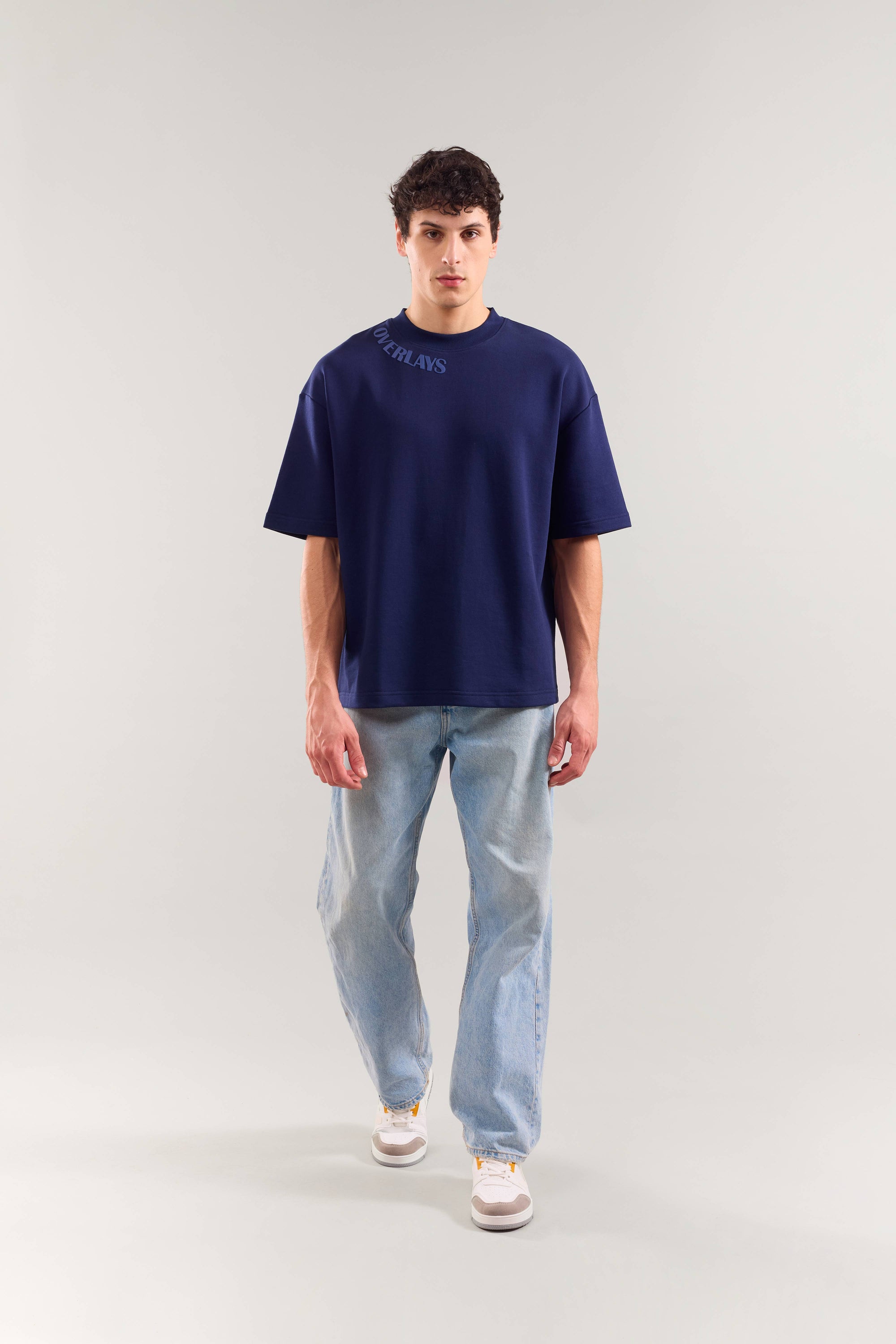 Heavy Weight Navy Warrior Arc Oversized T-shirt