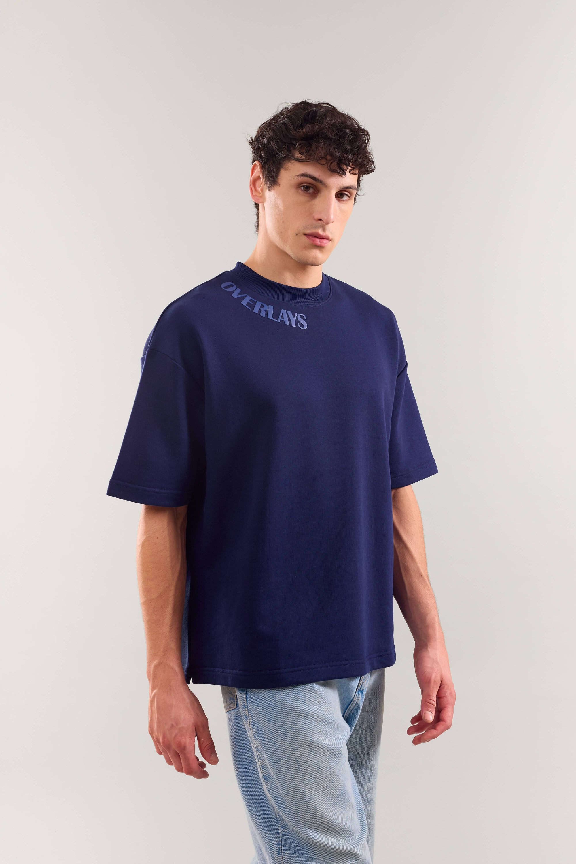Heavy Weight Navy Warrior Arc Oversized T-shirt