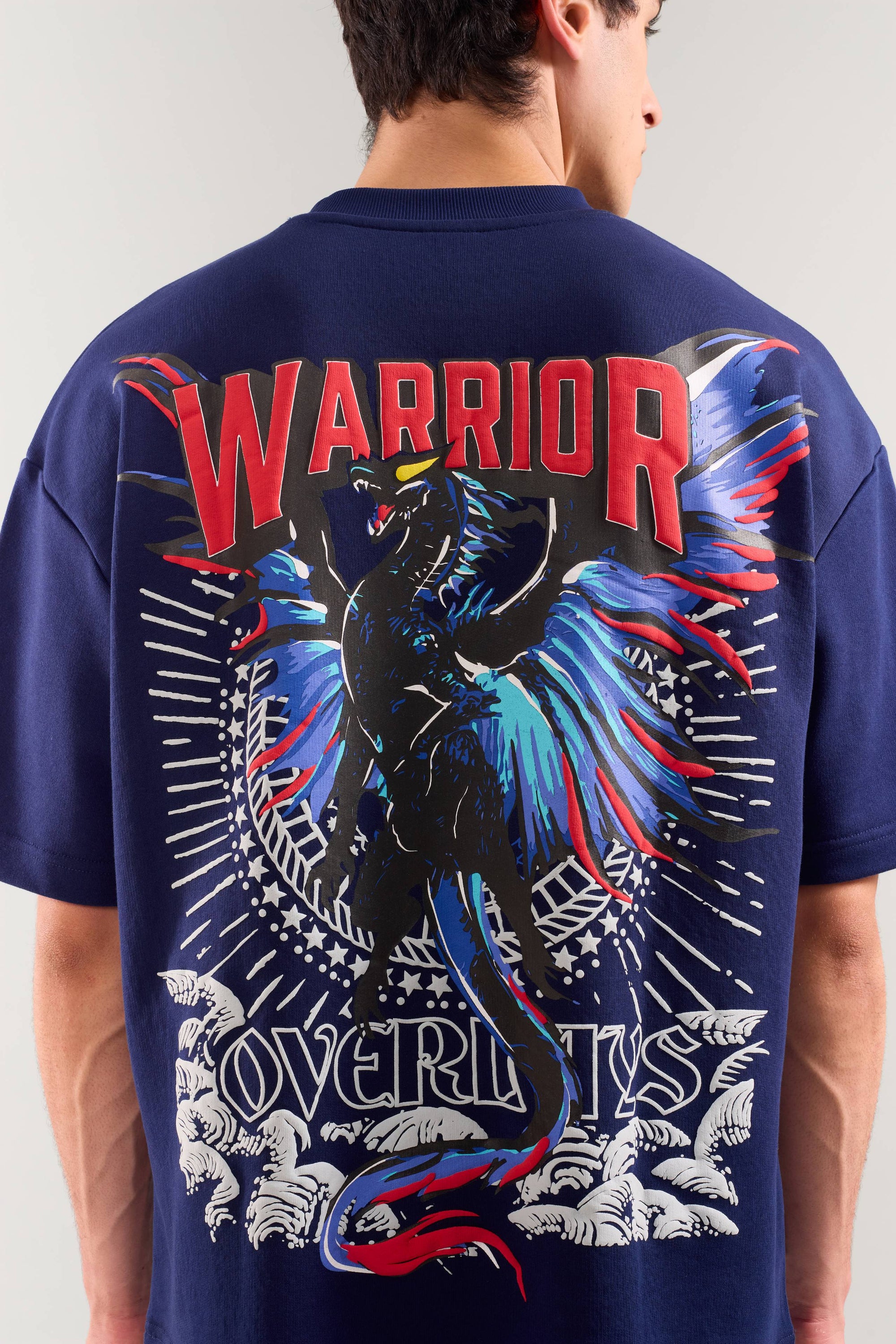 Heavy Weight Navy Warrior Arc Oversized T-shirt