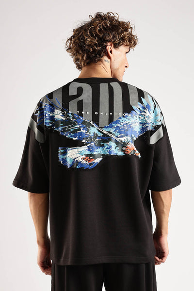 Sky Rider Black Oversized T-Shirt