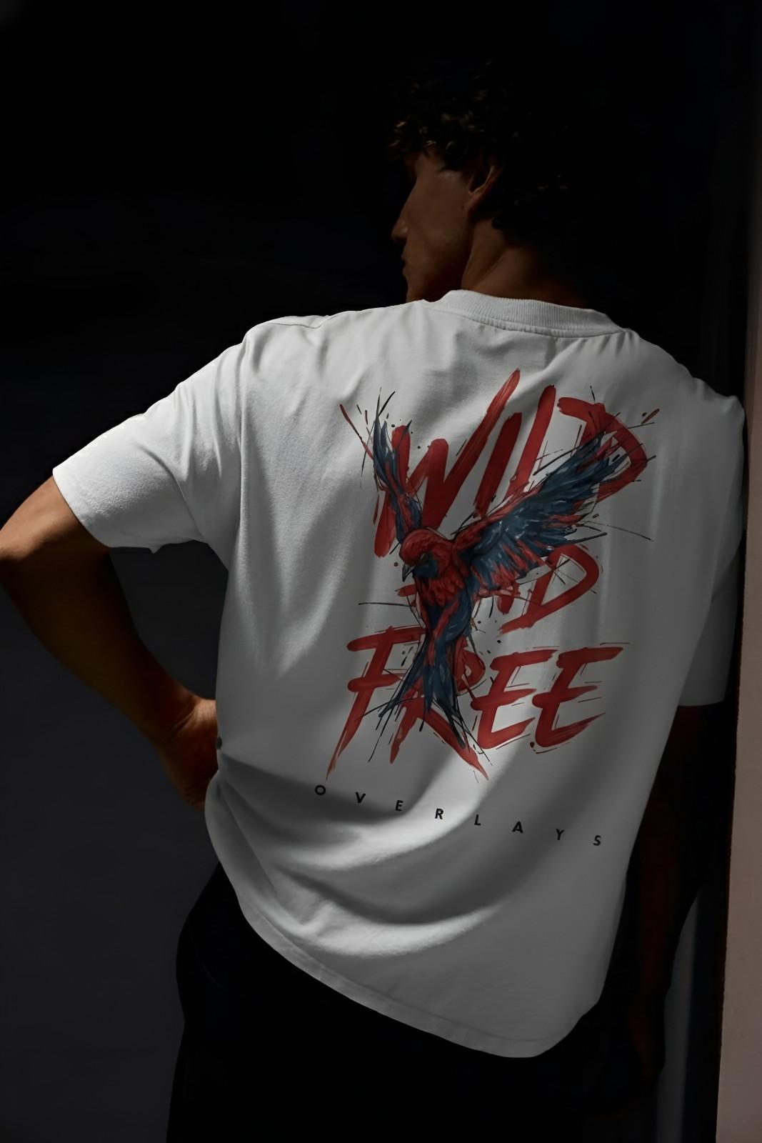 Wild Spirit white  Relaxed Fit Tshirt