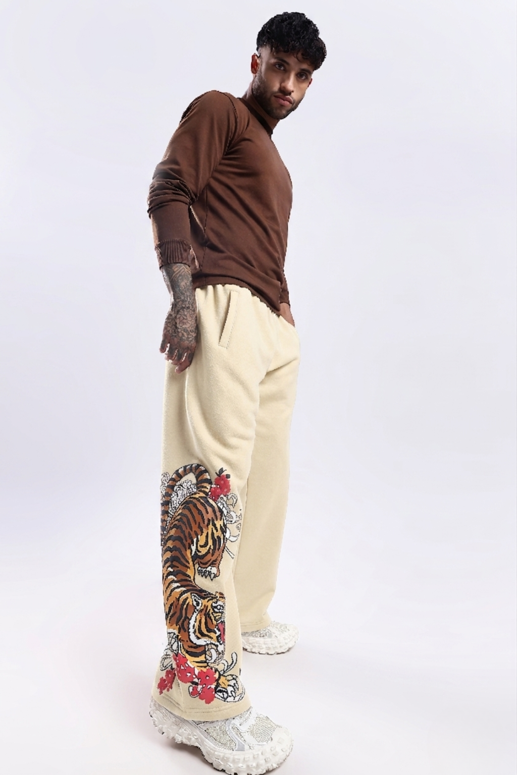 Wild Drift Beige Joggers