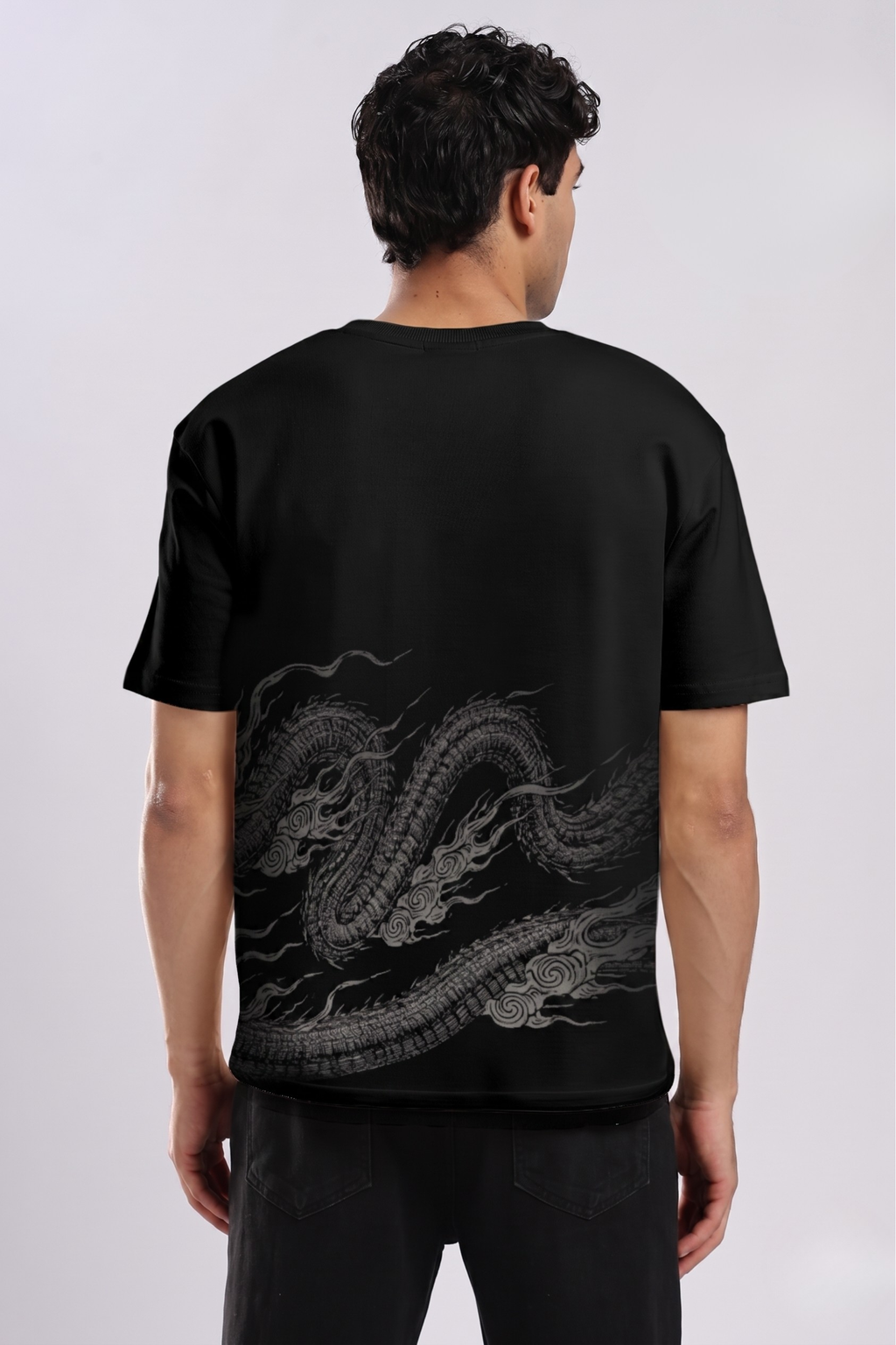 Night Fall Dragon Black Relaxed Fit T-shirt
