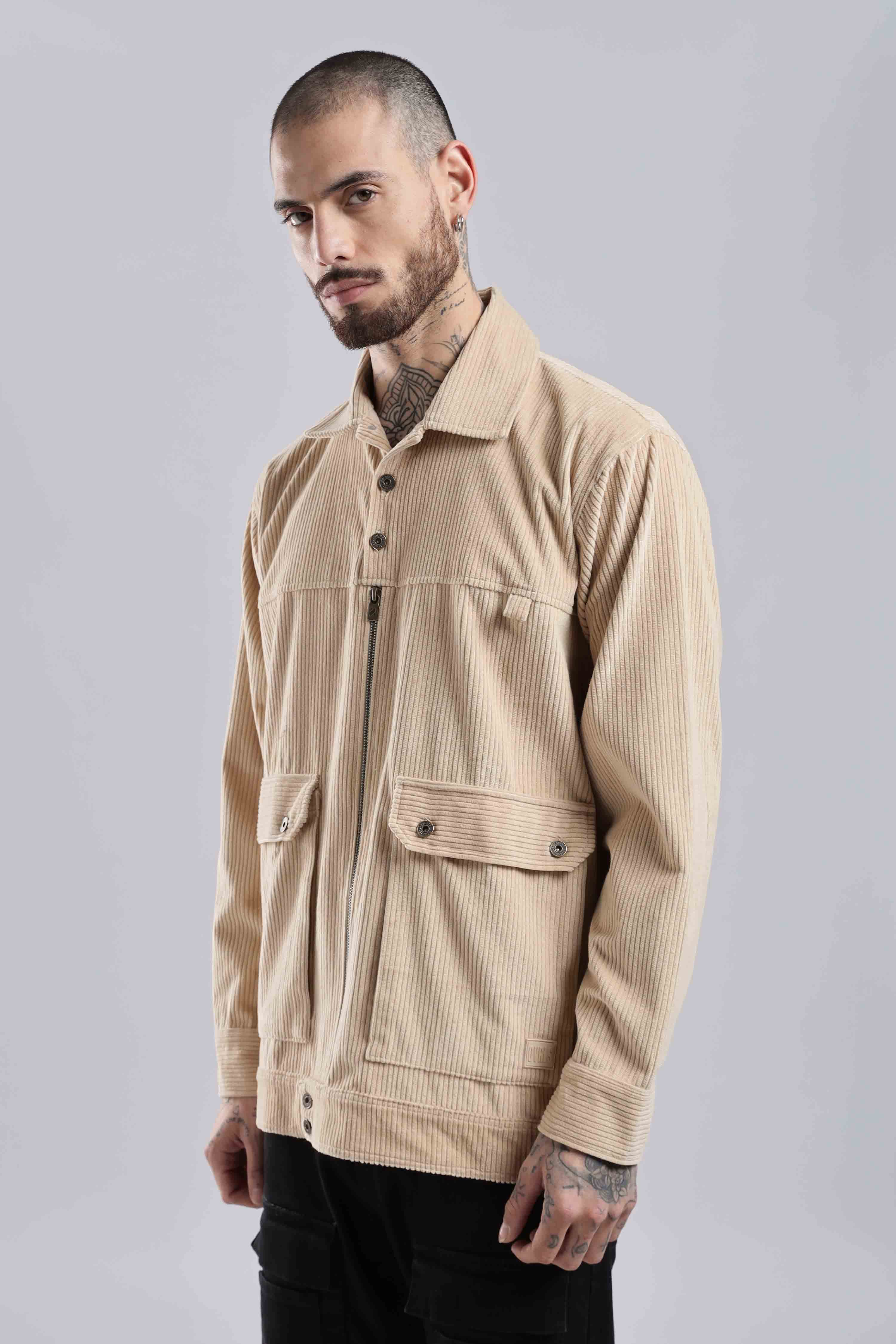 Fawn Textured Corduroy Shaket