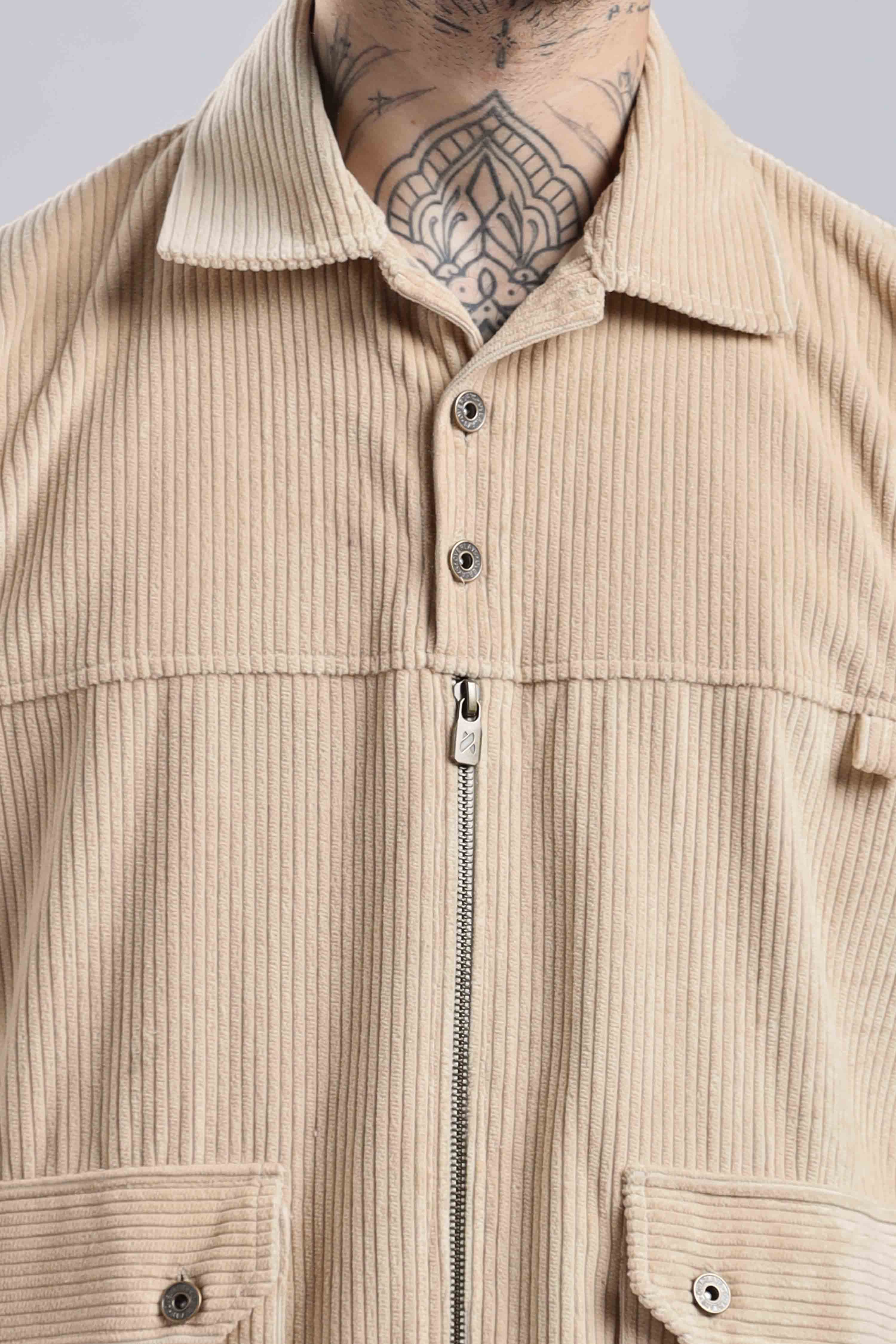 Fawn Textured Corduroy Shaket