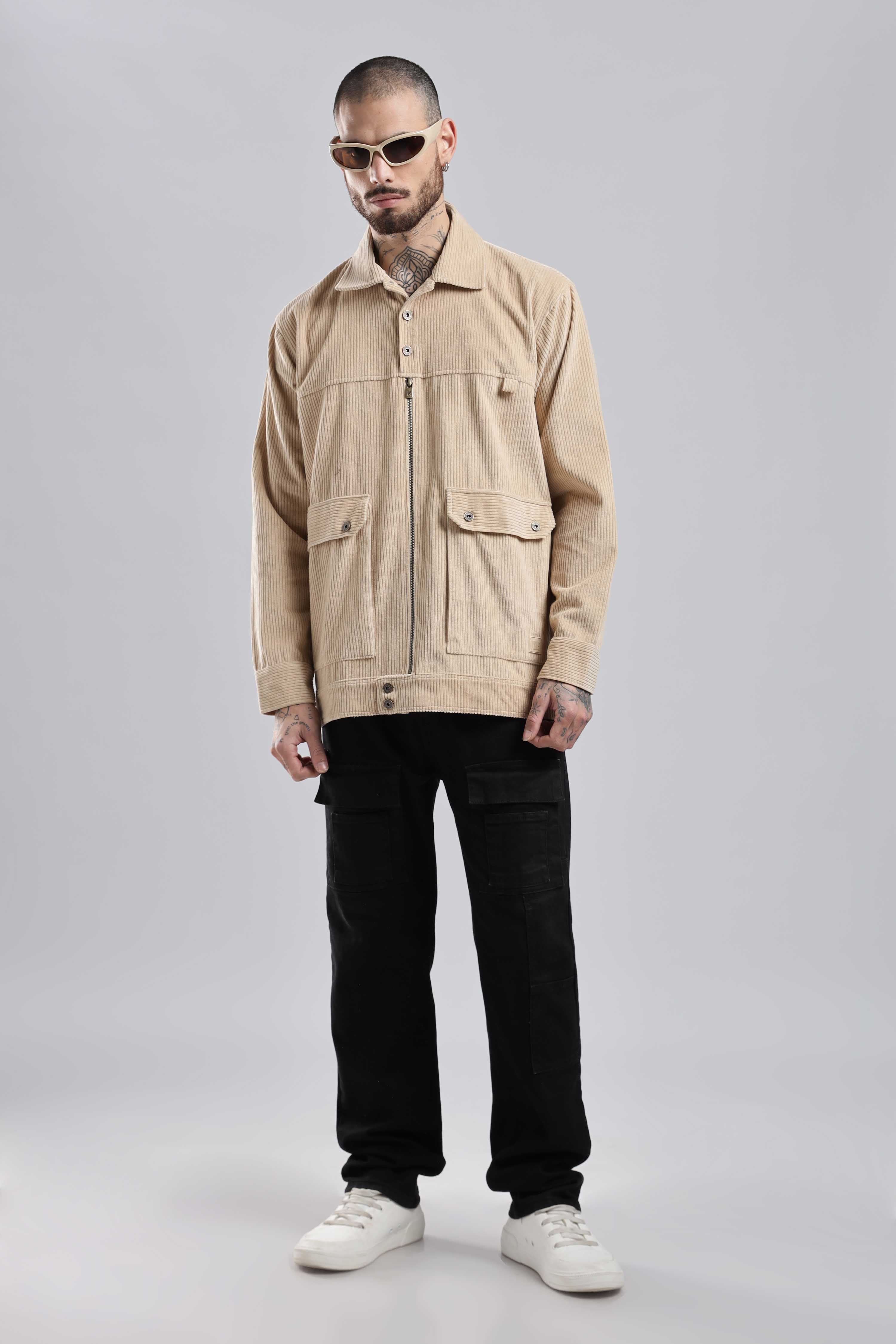 Fawn Textured Corduroy Shaket