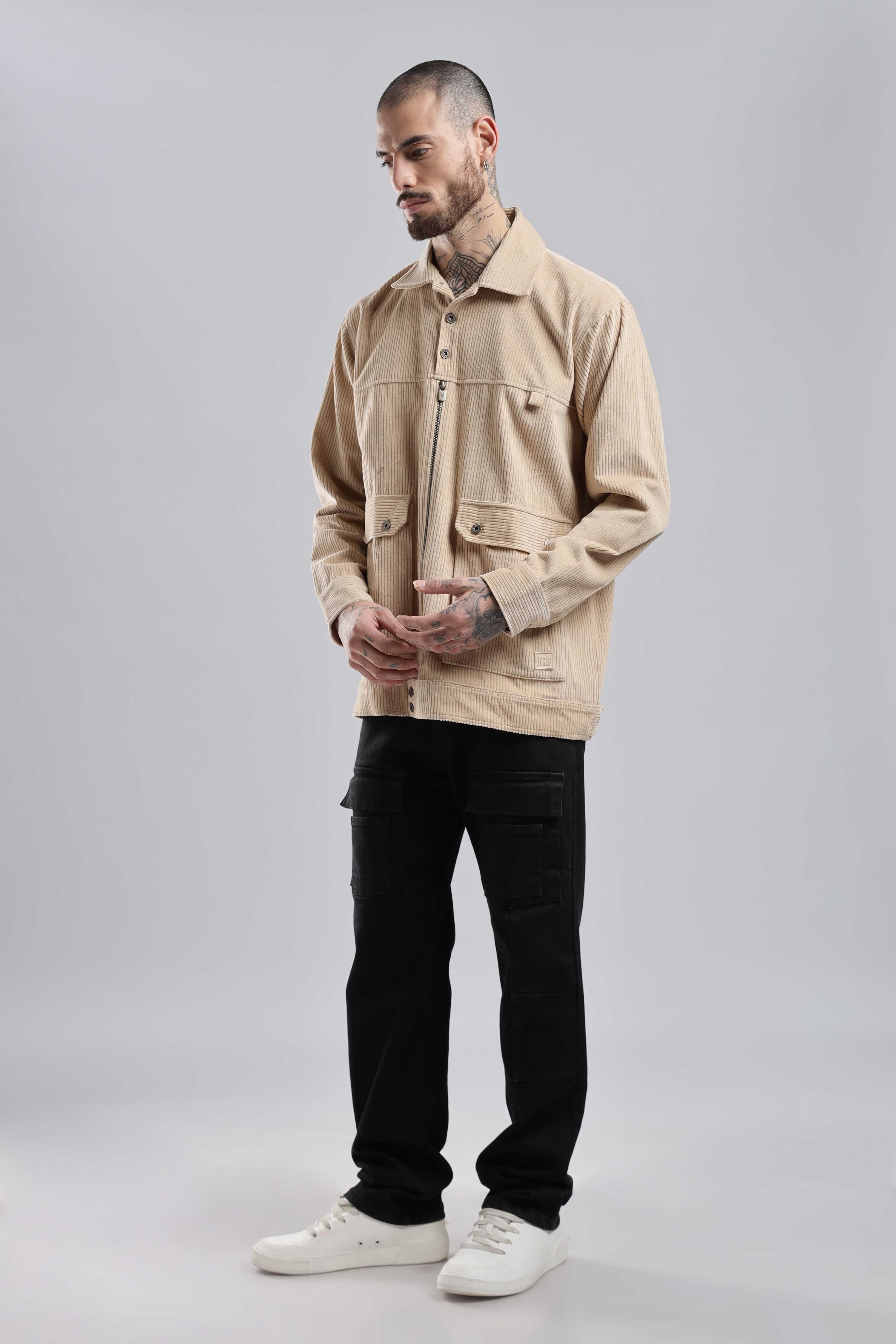 Fawn Textured Corduroy Shaket