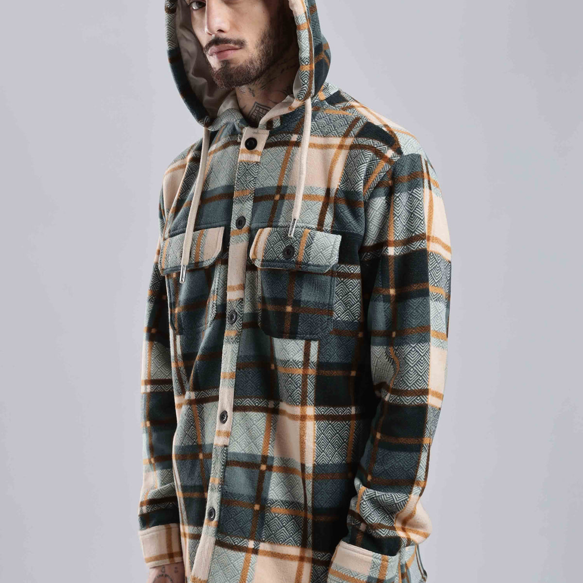 【2plan】Philly loose fit checked hoodie jacket Philadelphia Eagles Club Hoodie | Eagles Sideline Club Hoodie