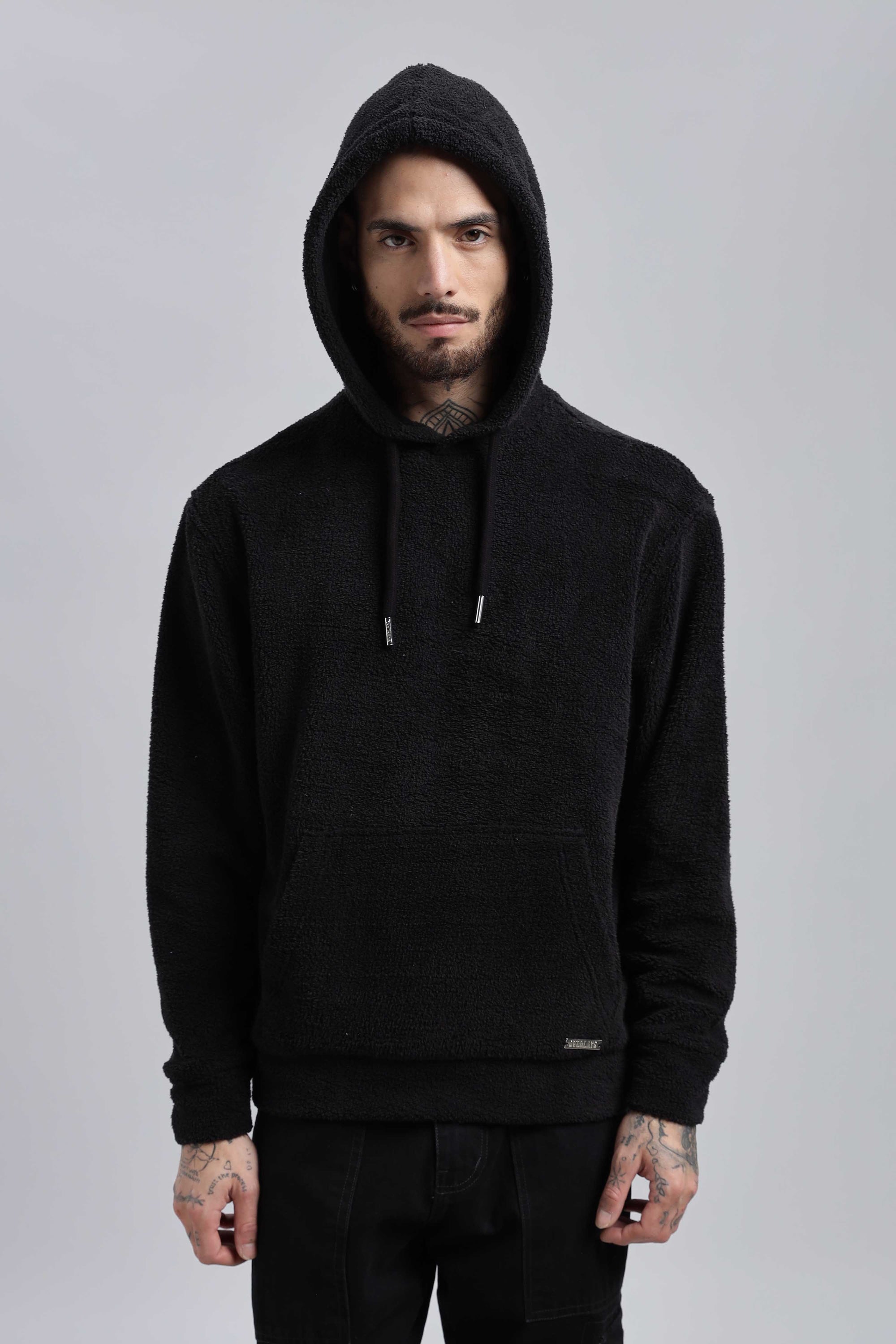Raven Sherpa Oversized Hoodie