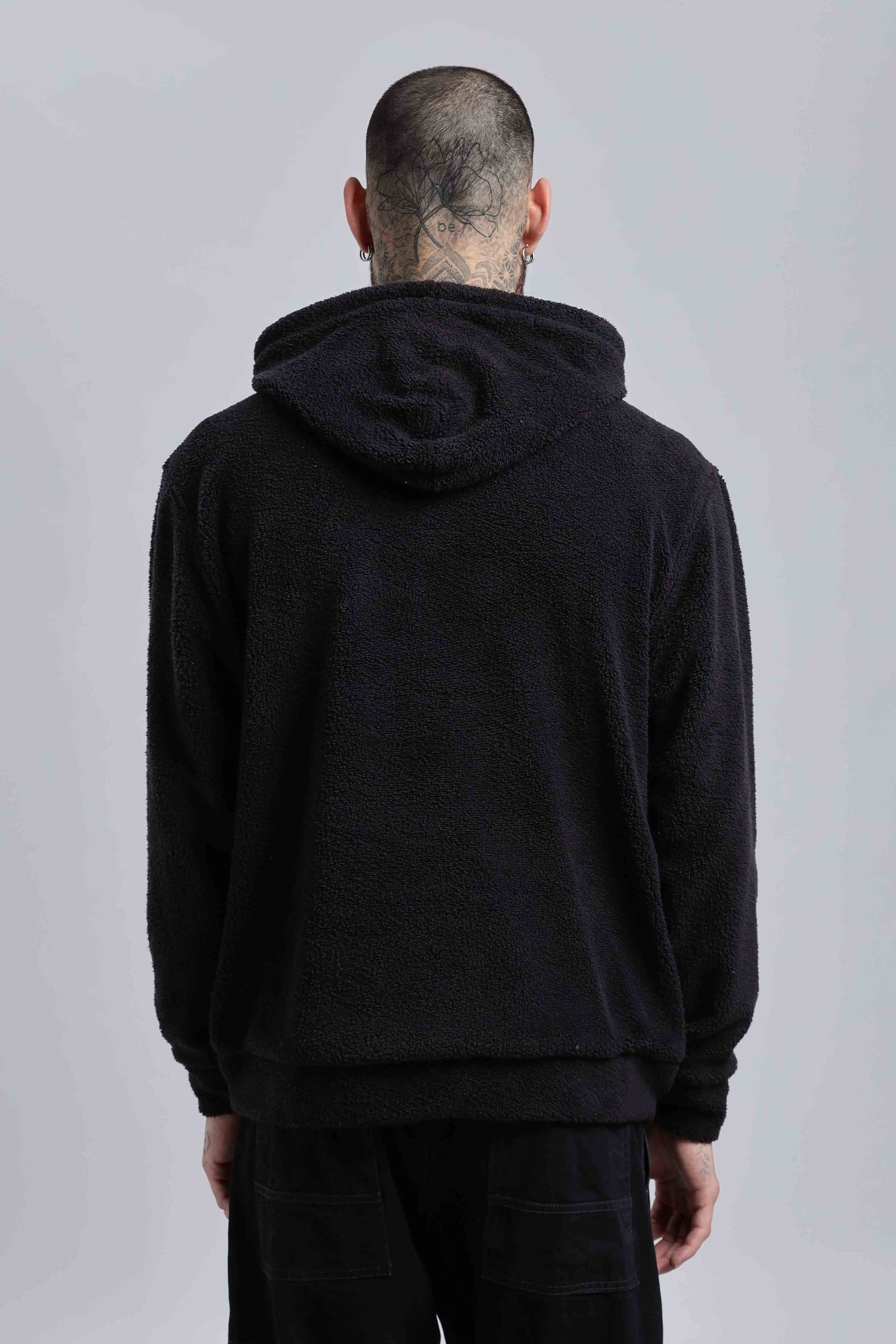 Raven Sherpa Oversized Hoodie