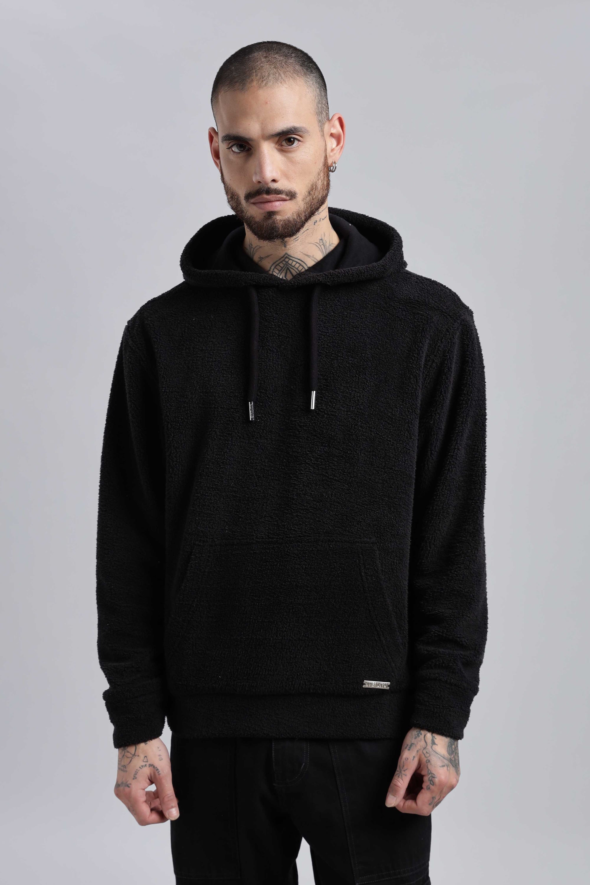 Raven Sherpa Oversized Hoodie