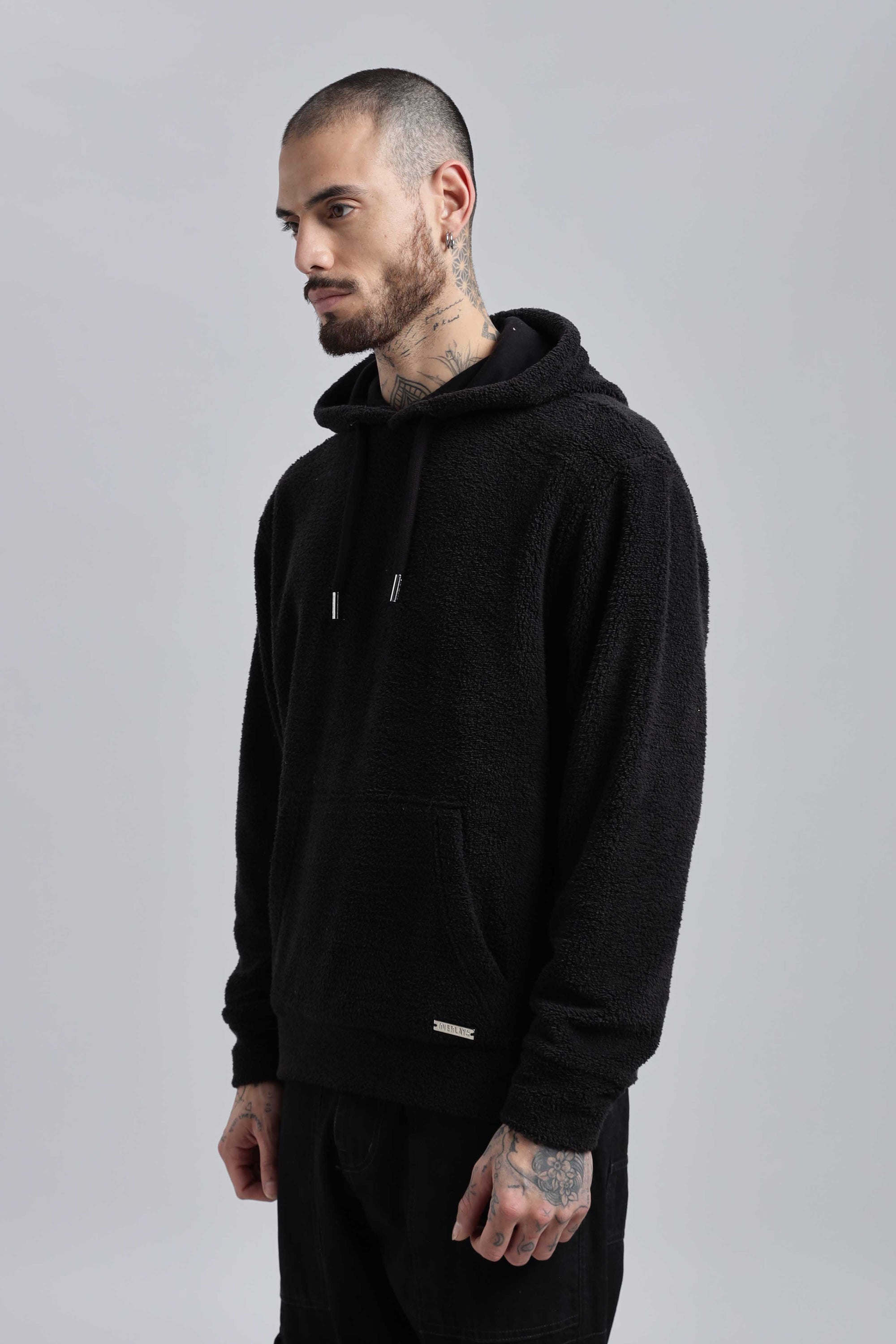 Raven Sherpa Oversized Hoodie