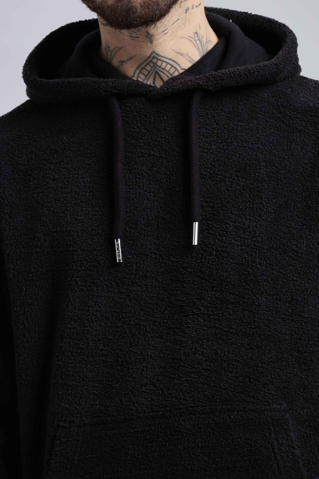 Raven Sherpa Oversized Hoodie