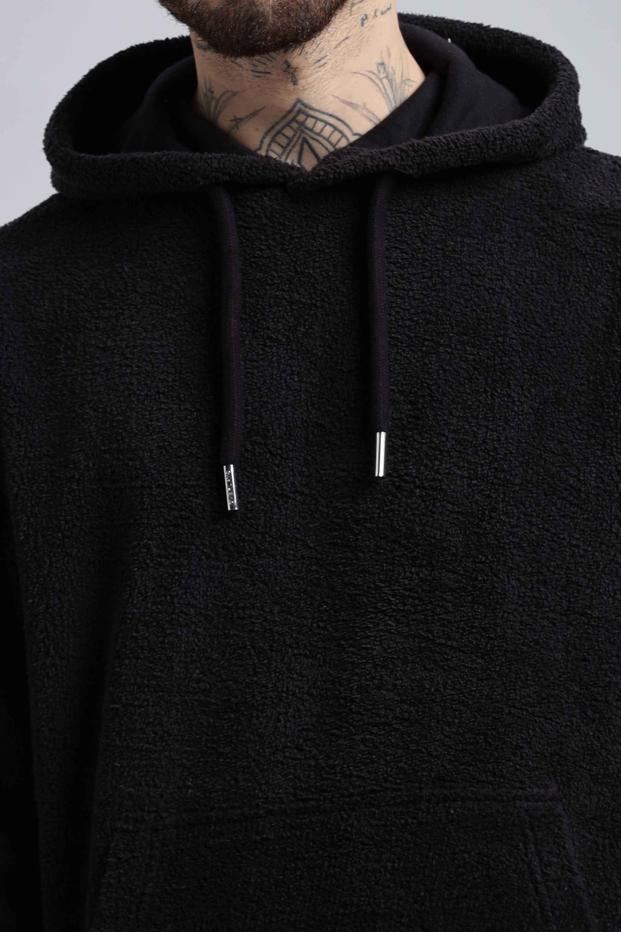 Raven Sherpa Oversized Hoodie