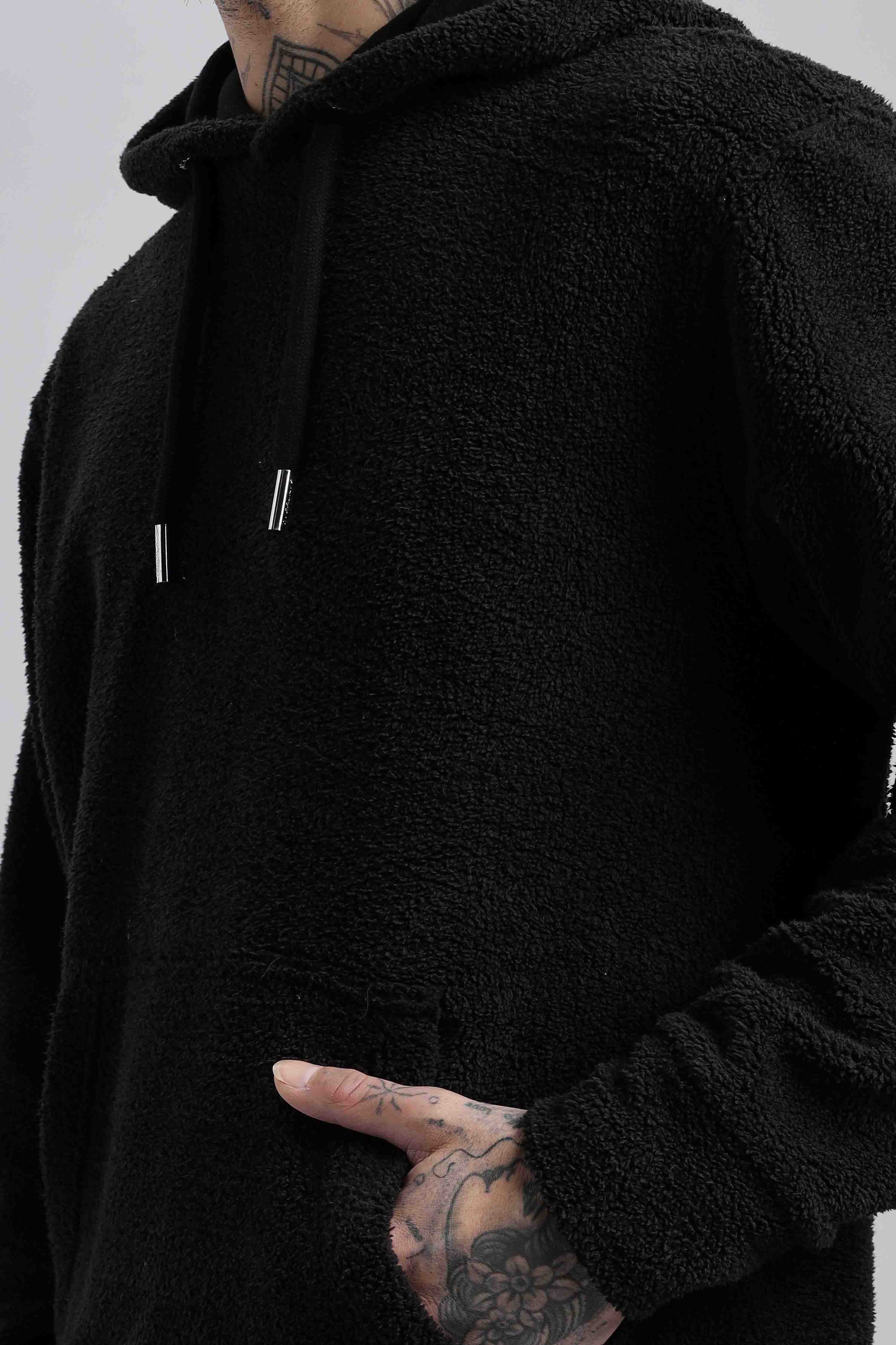 Raven Sherpa Oversized Hoodie