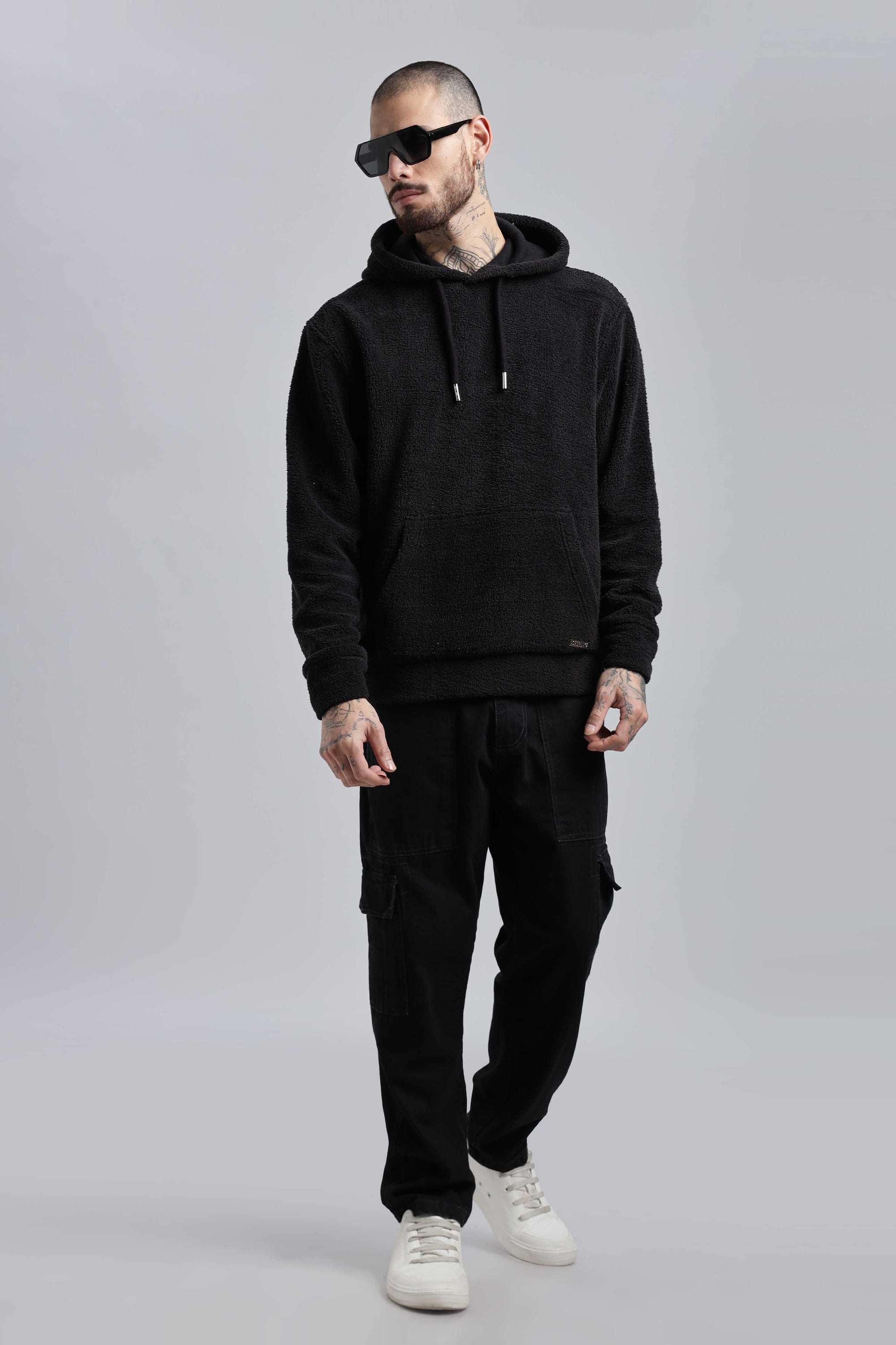 Raven Sherpa Oversized Hoodie