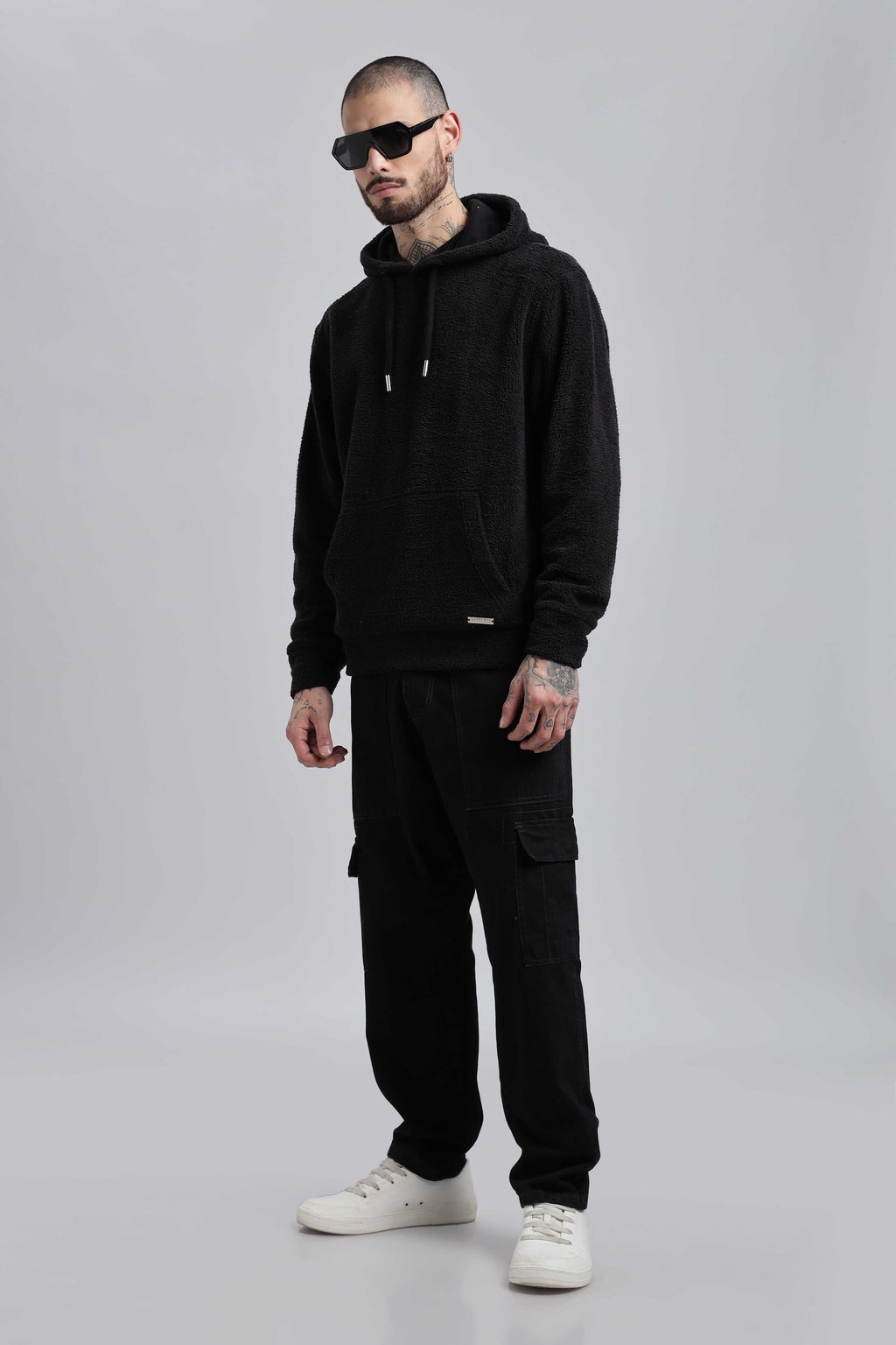 Raven Sherpa Oversized Hoodie