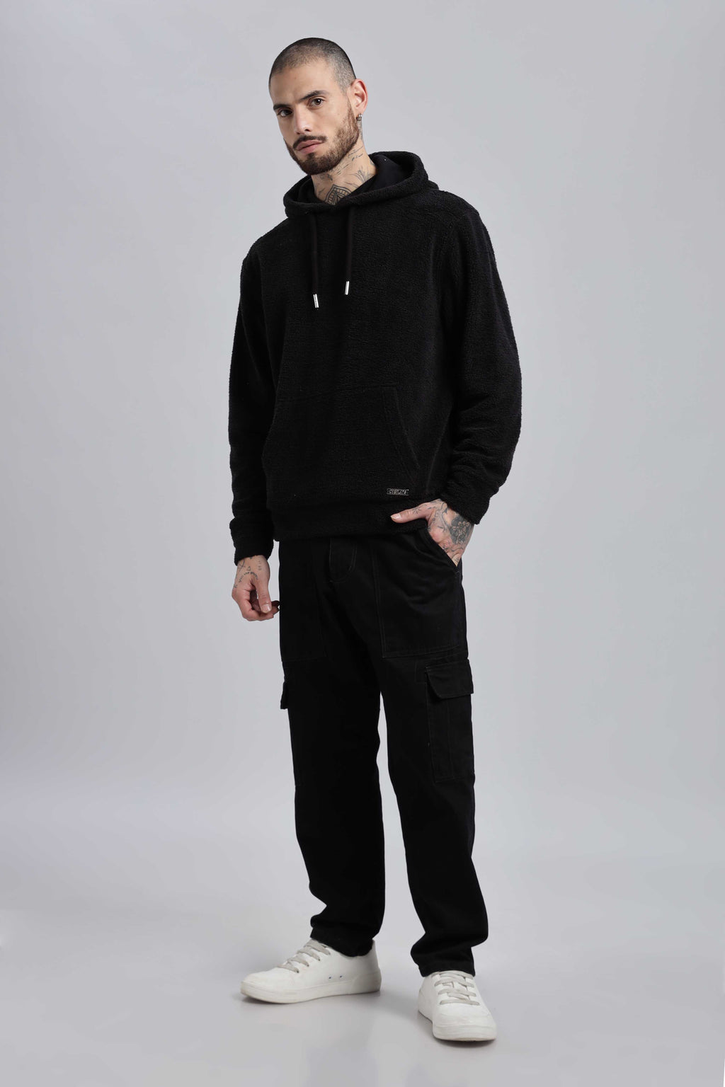 Raven Sherpa Oversized Hoodie