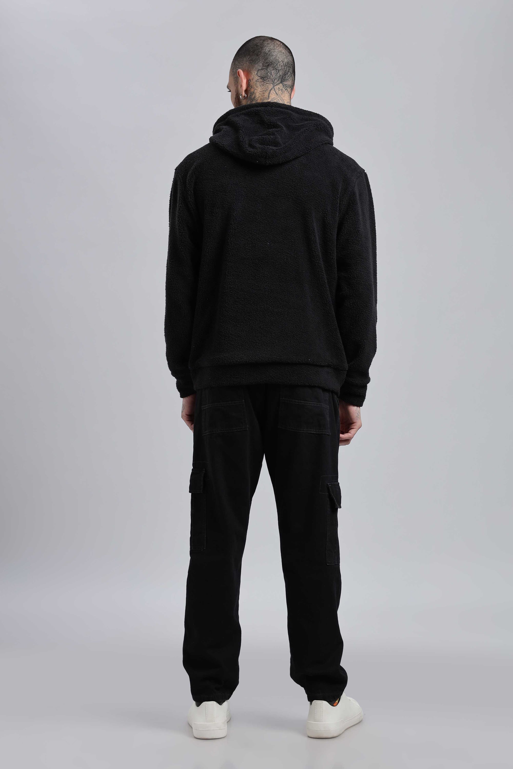 Raven Sherpa Oversized Hoodie