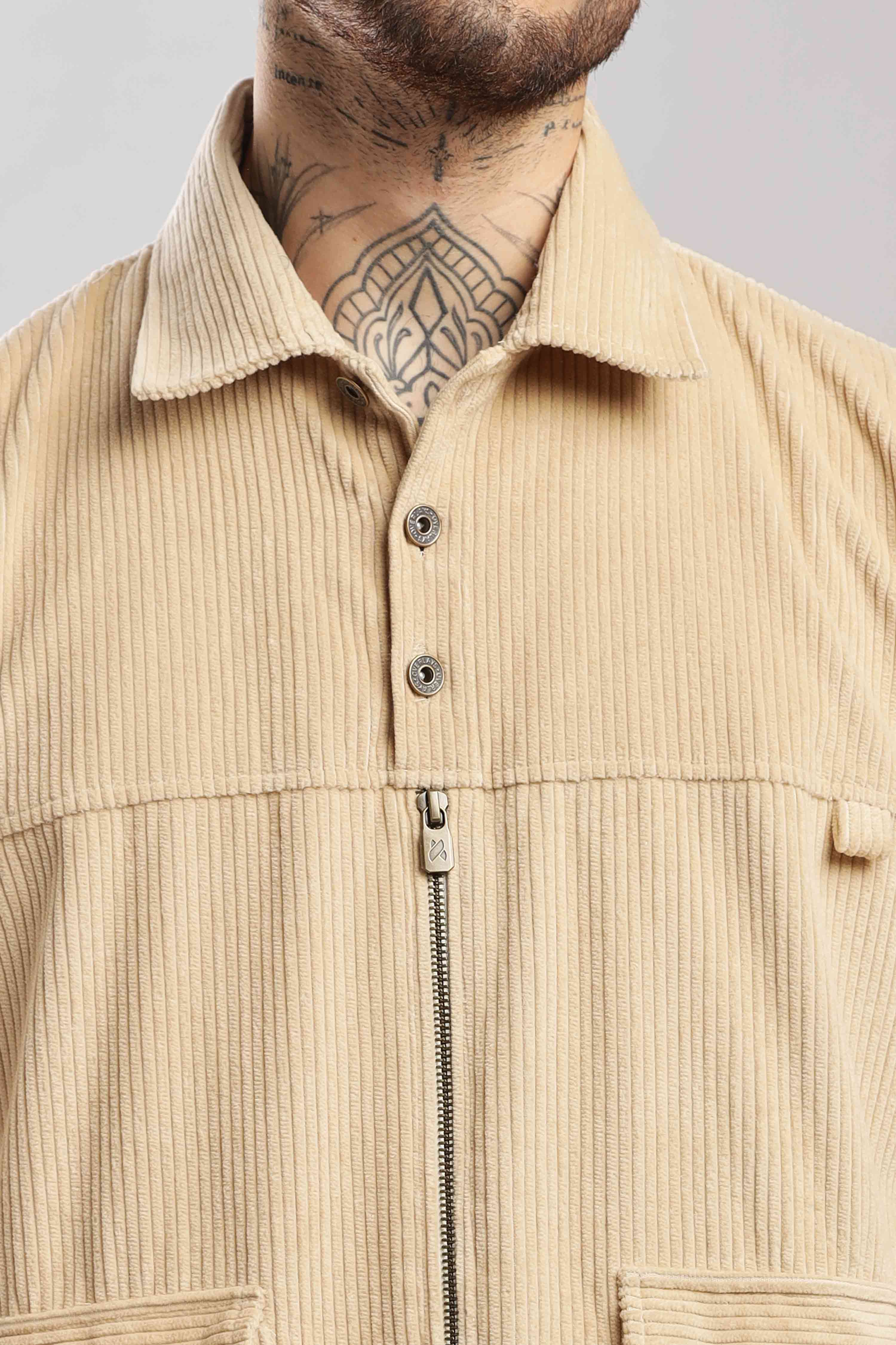 Fawn Textured Corduroy Shaket