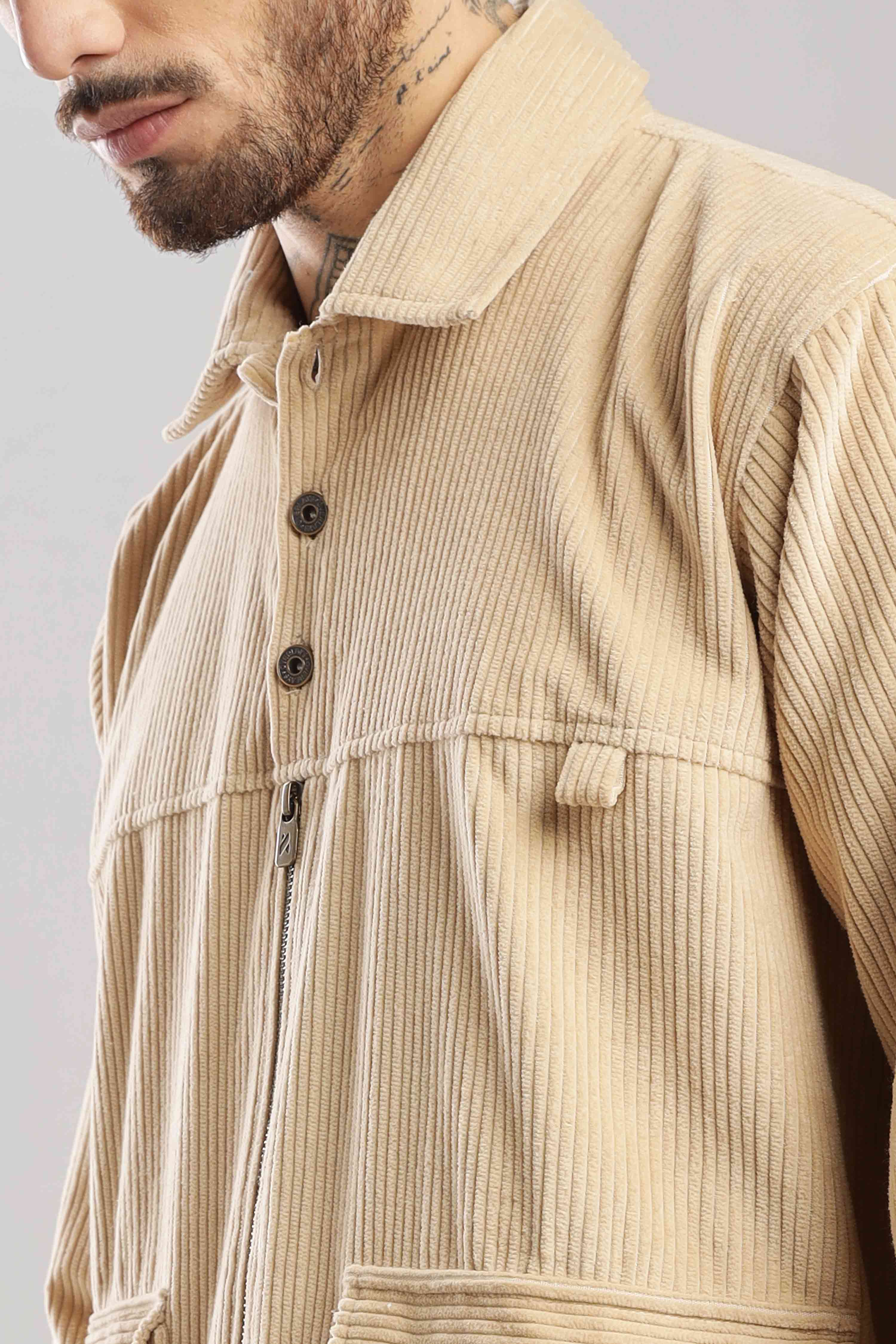 Fawn Textured Corduroy Shaket