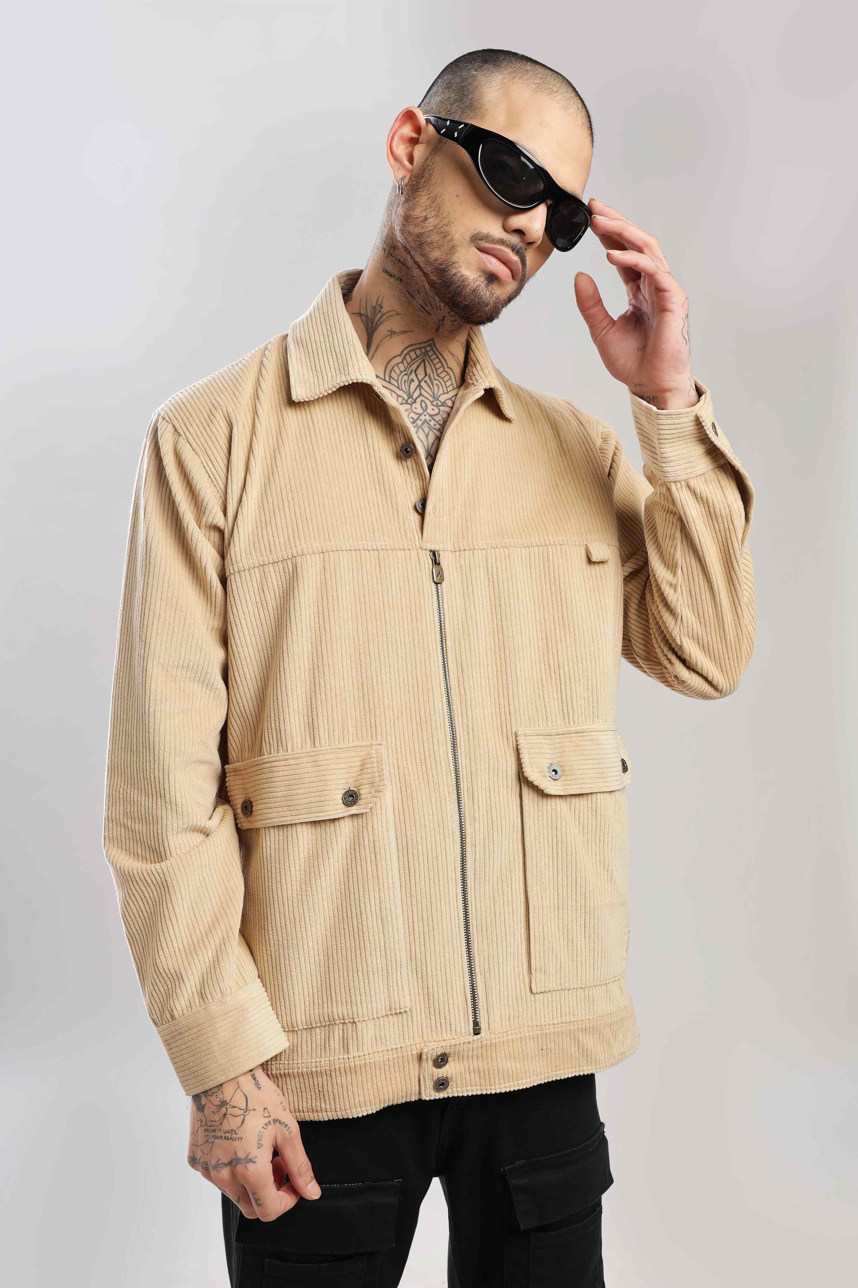 Fawn Textured Corduroy Shaket