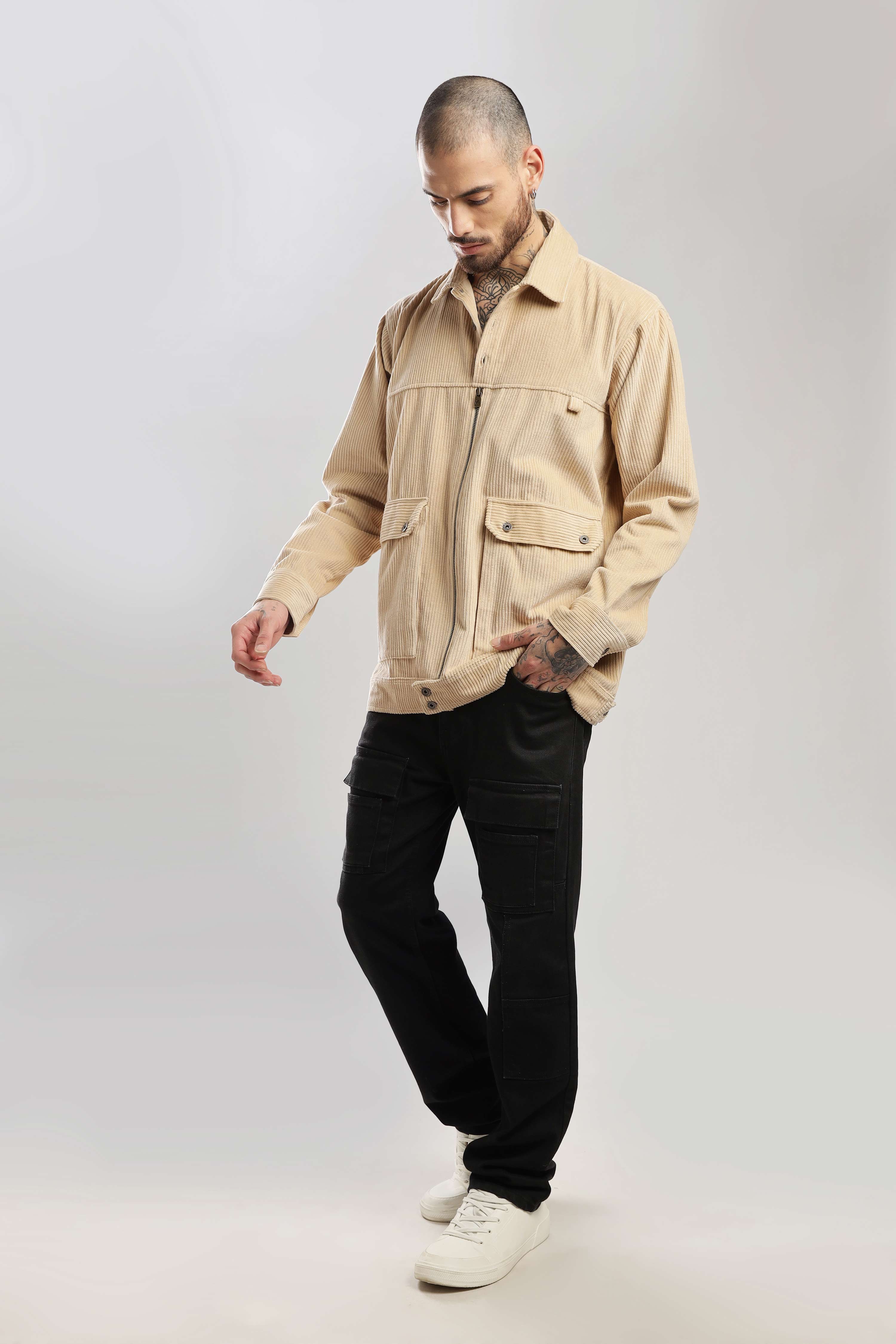 Fawn Textured Corduroy Shaket