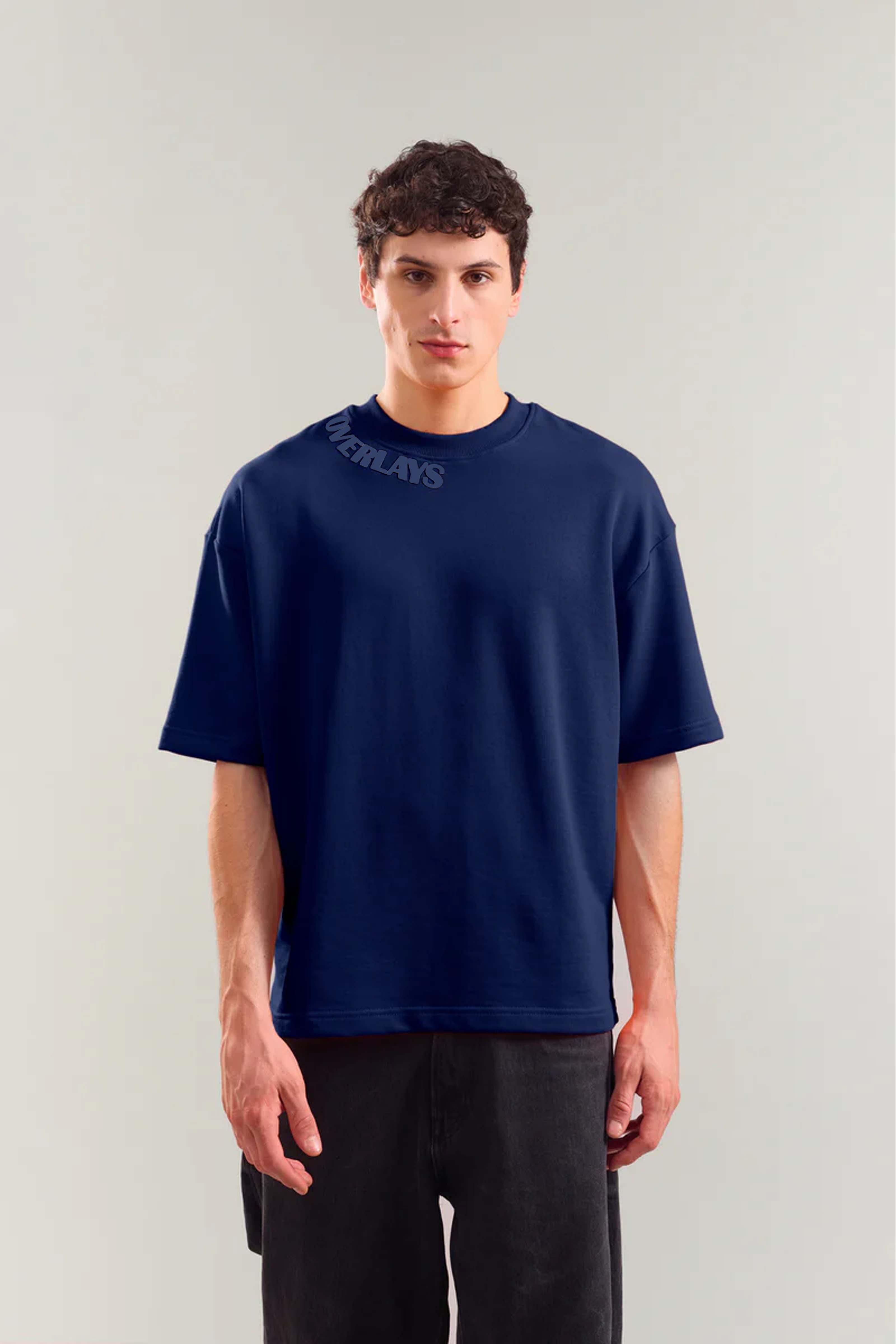 Oversized Free Spirit Arc Navy T-shirt - Heavy Weight