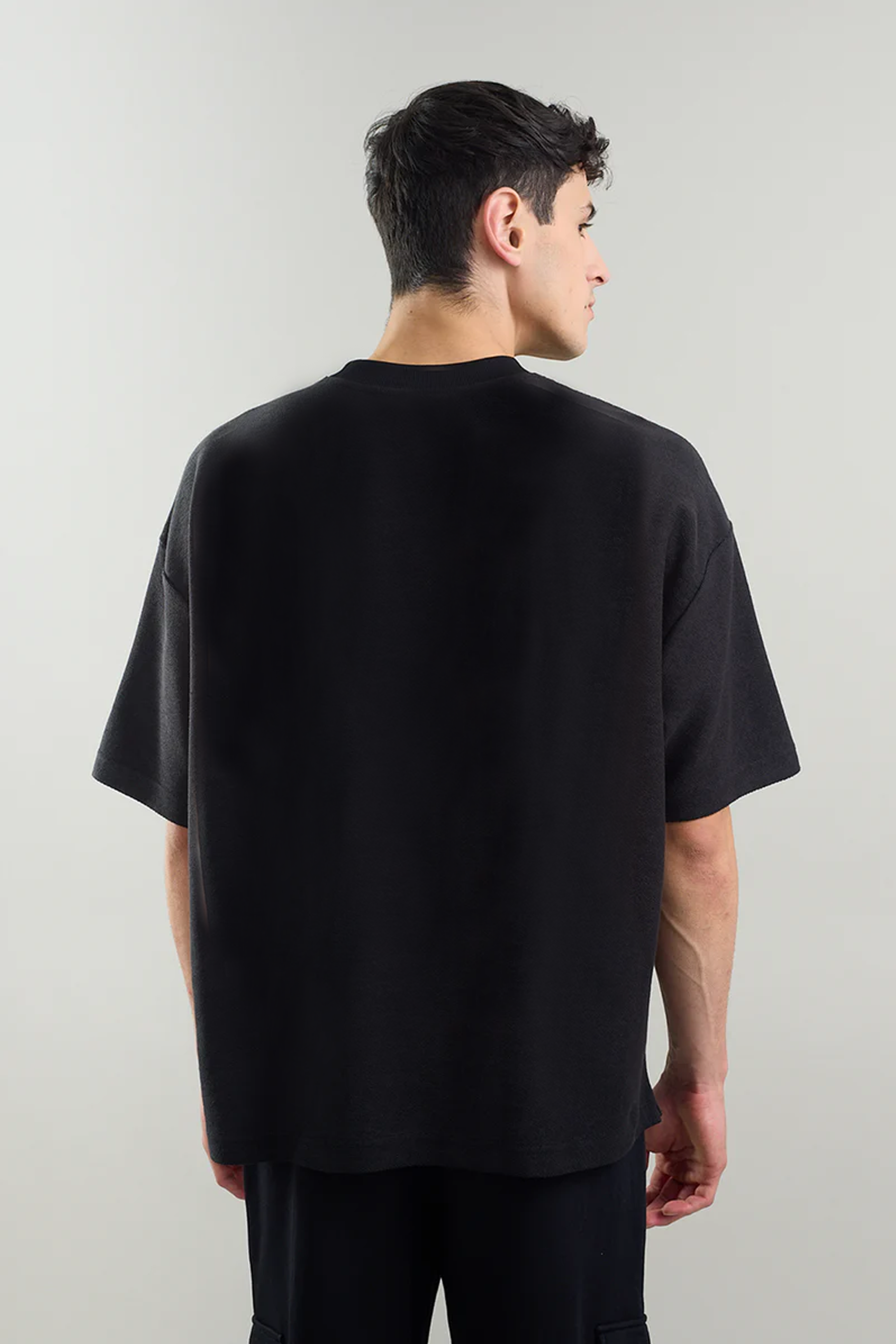 Textured Arc Raven Oversized Fit T-shirt