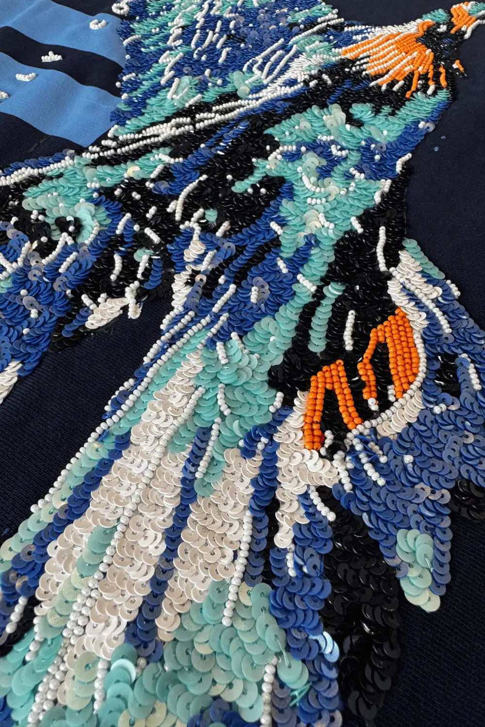 Embroidered Sky Rider Navy Oversized T-Shirt