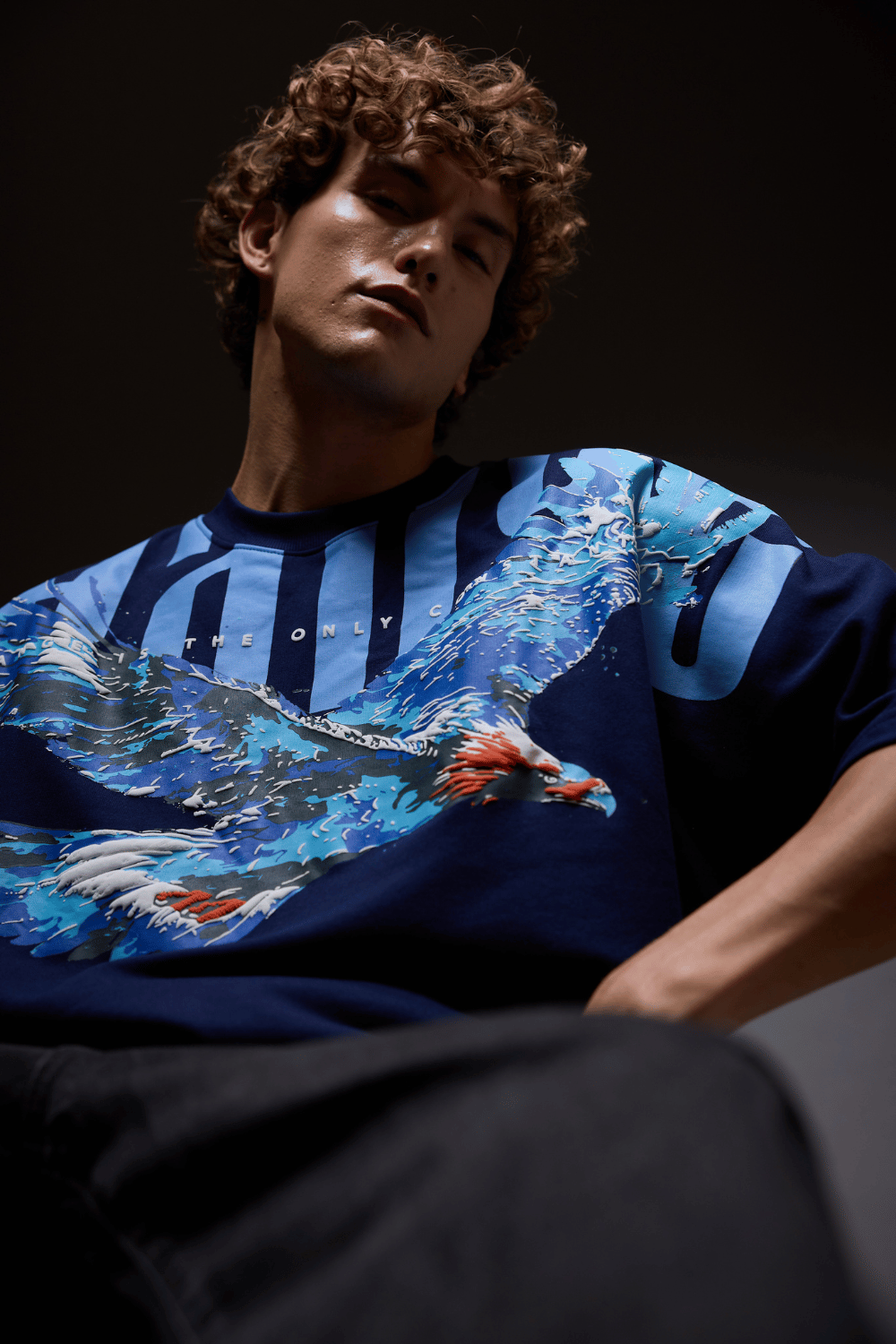Sky Walker Navy Oversized T-Shirt