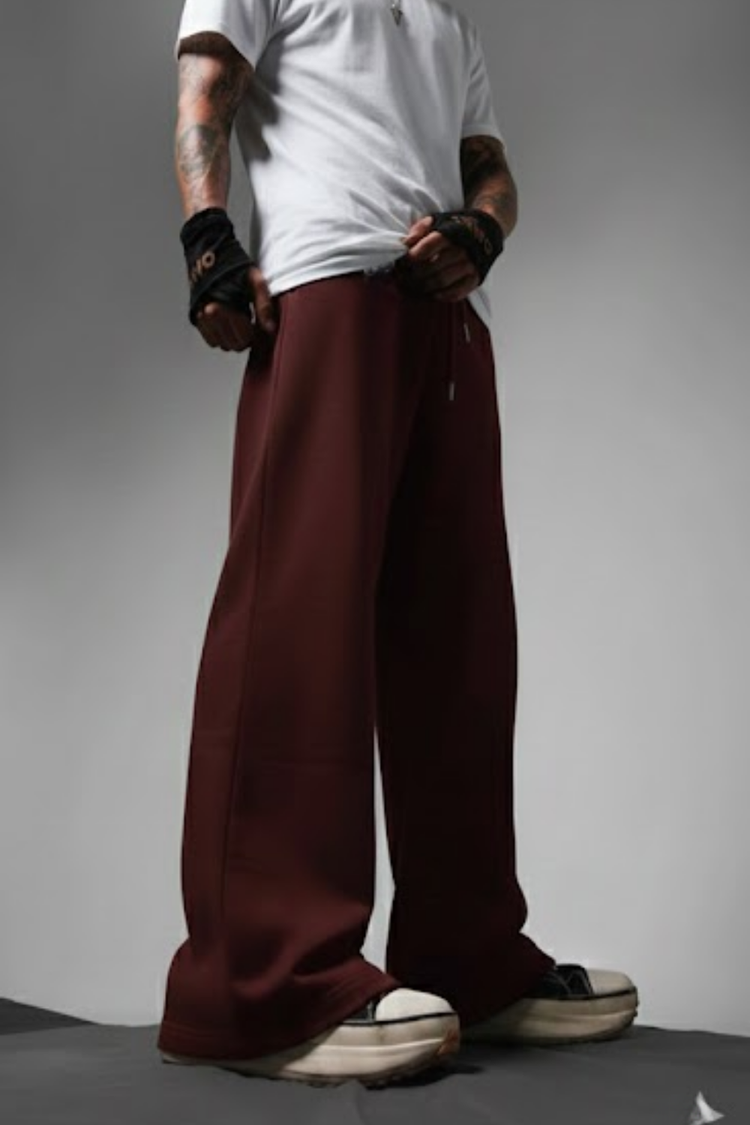 Rooted heavyweight brown joggers
