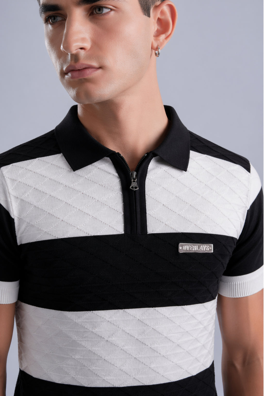 Monochrome Stripe Regular Fit Polo