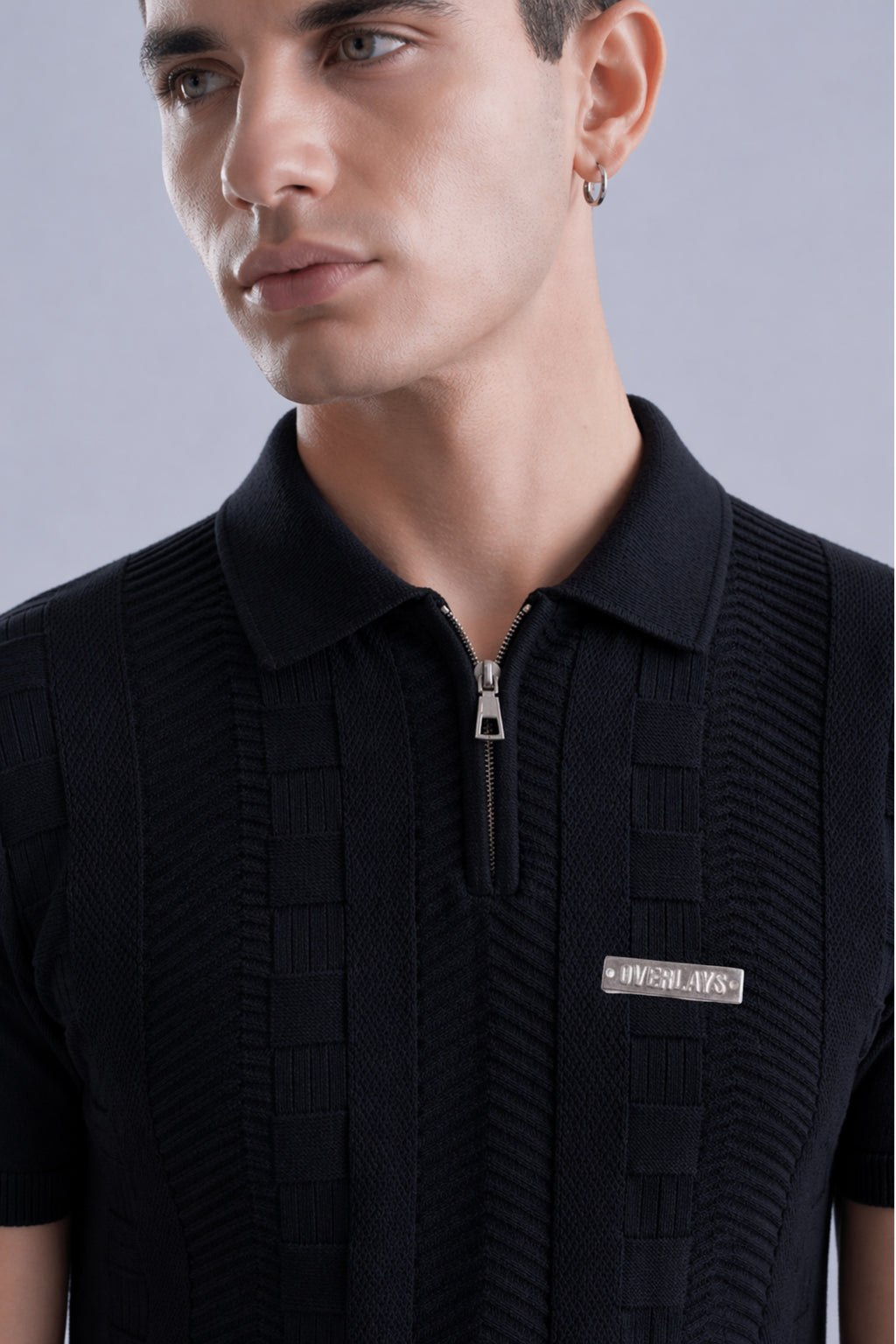 Noir Luxe Black Regular Fit Polo