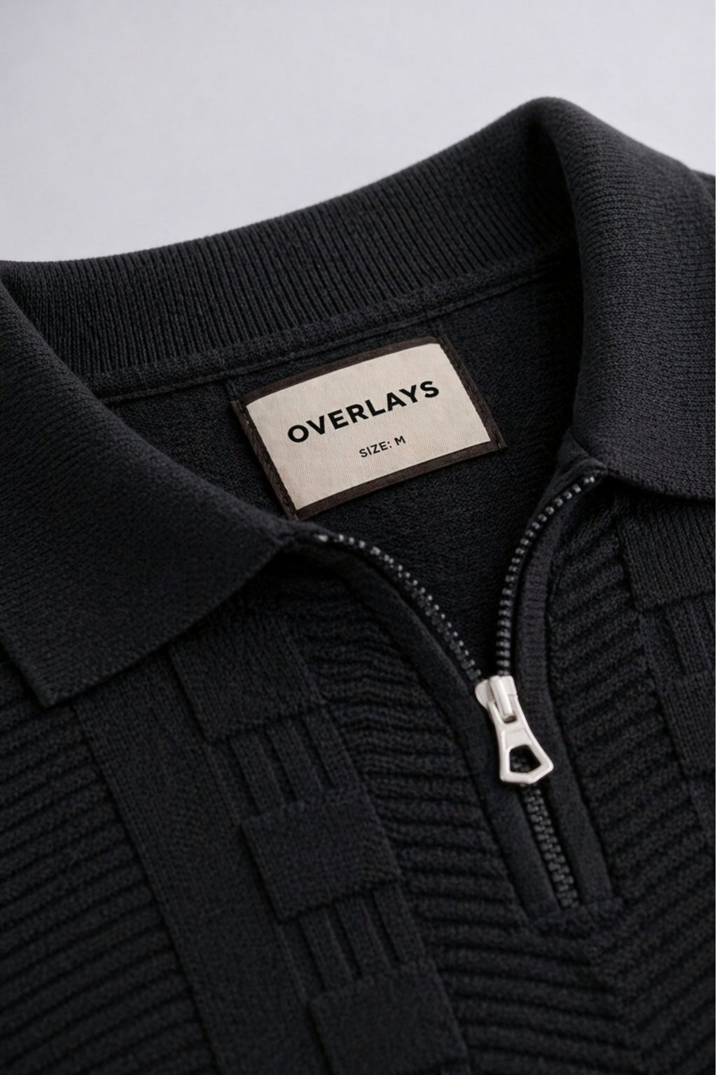 Noir Luxe Black Regular Fit Polo
