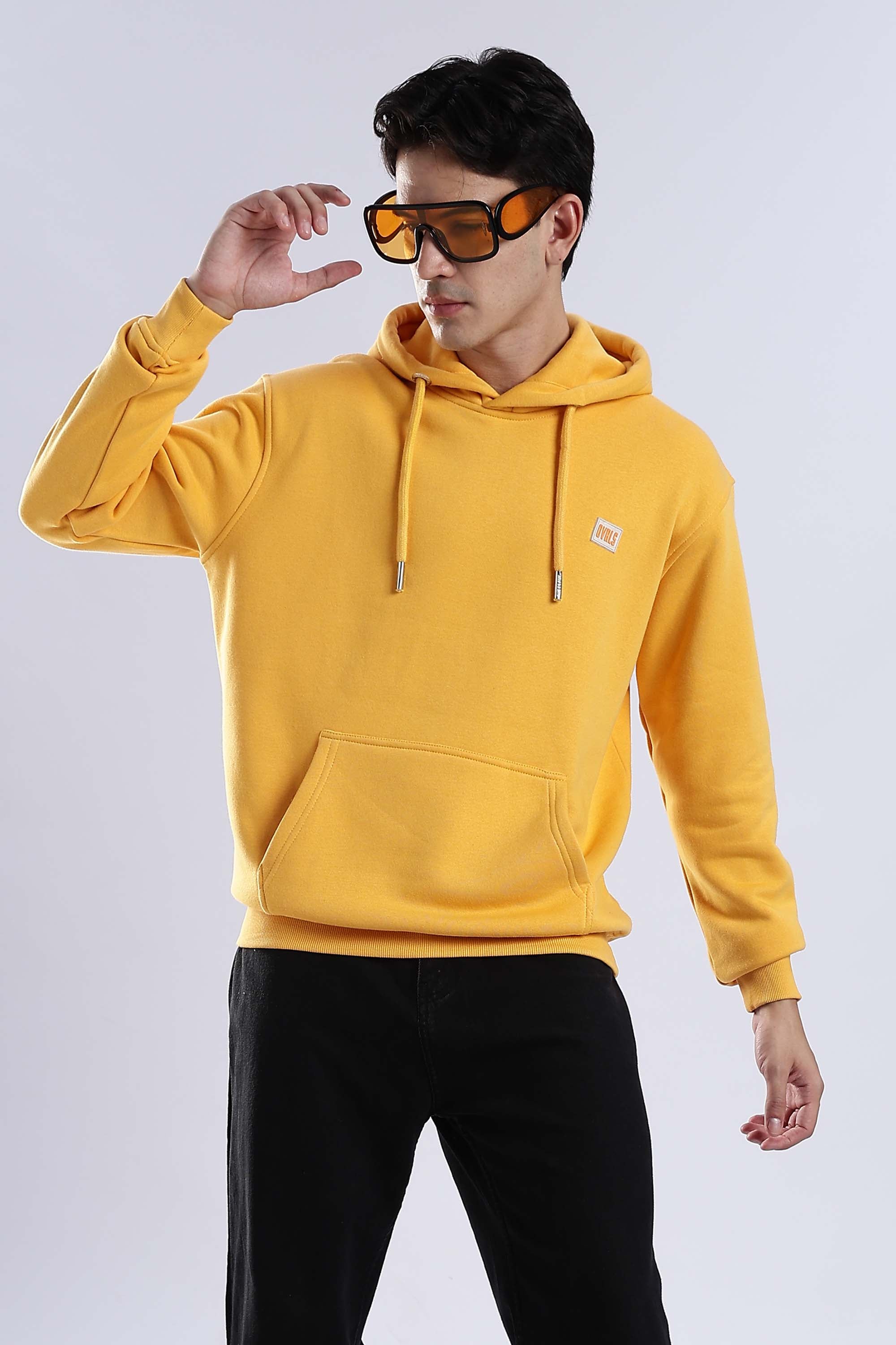 Yellow Plain Hoodie