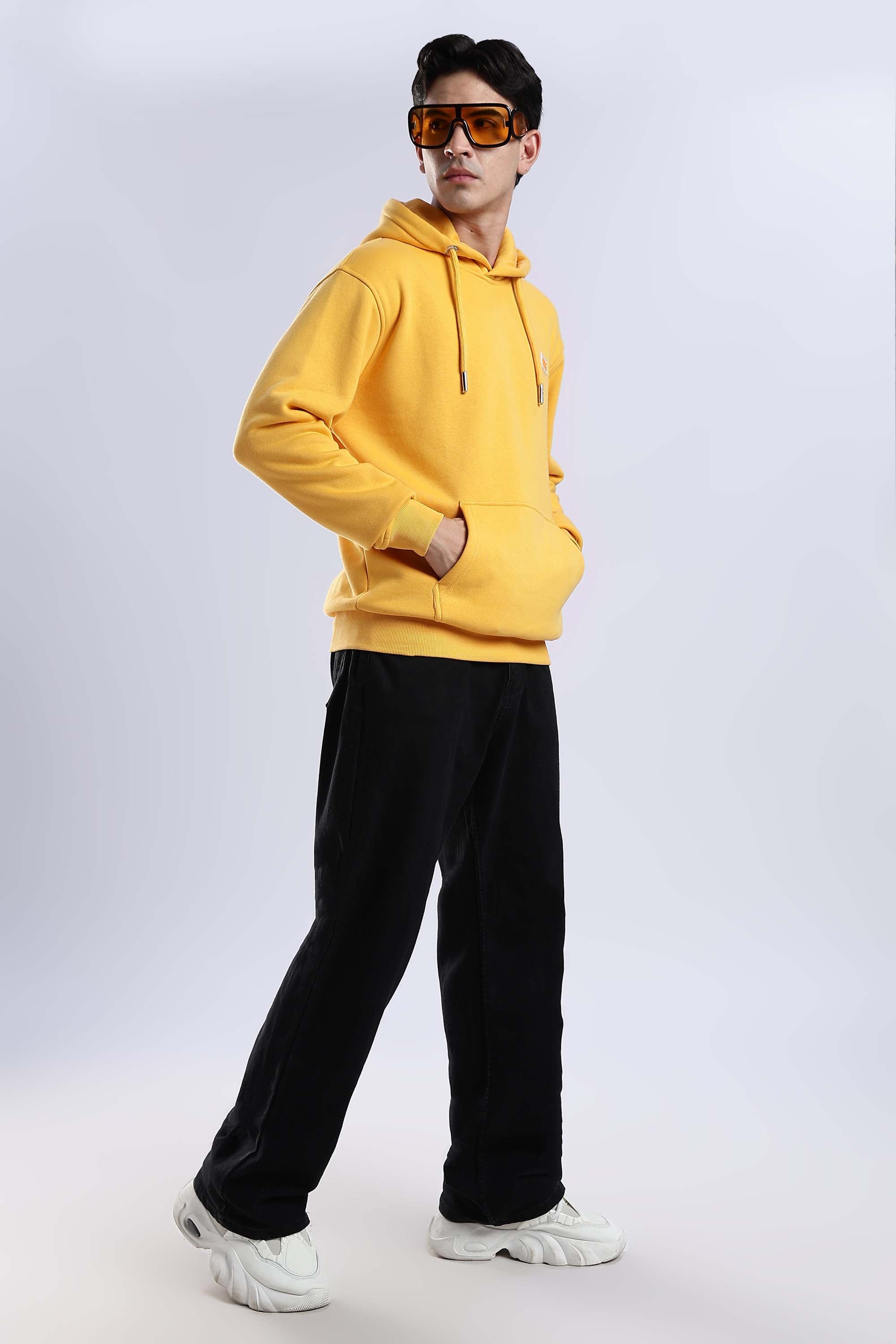 Yellow Plain Hoodie
