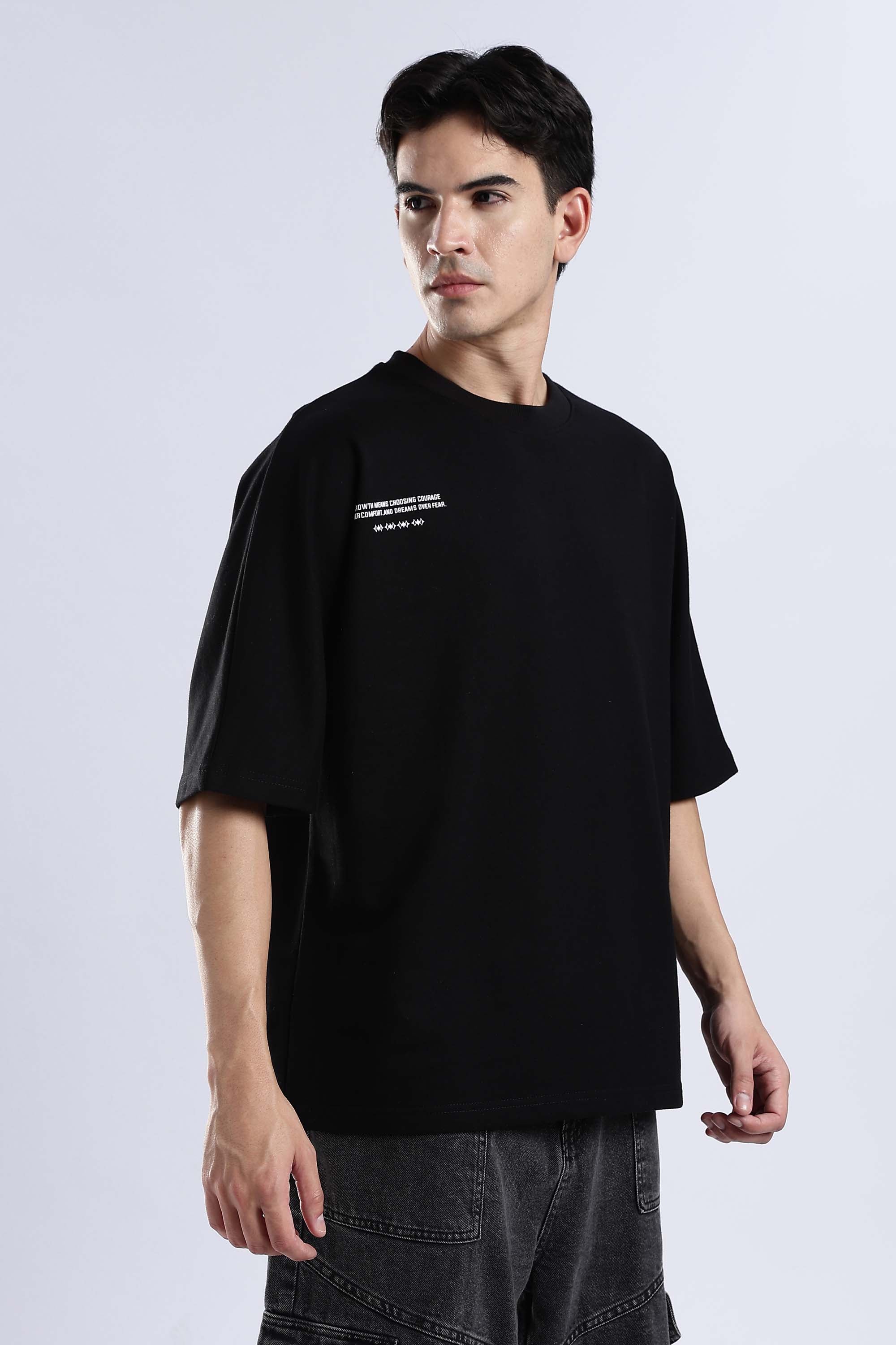 Shadow Wings Black Oversized T-Shirt