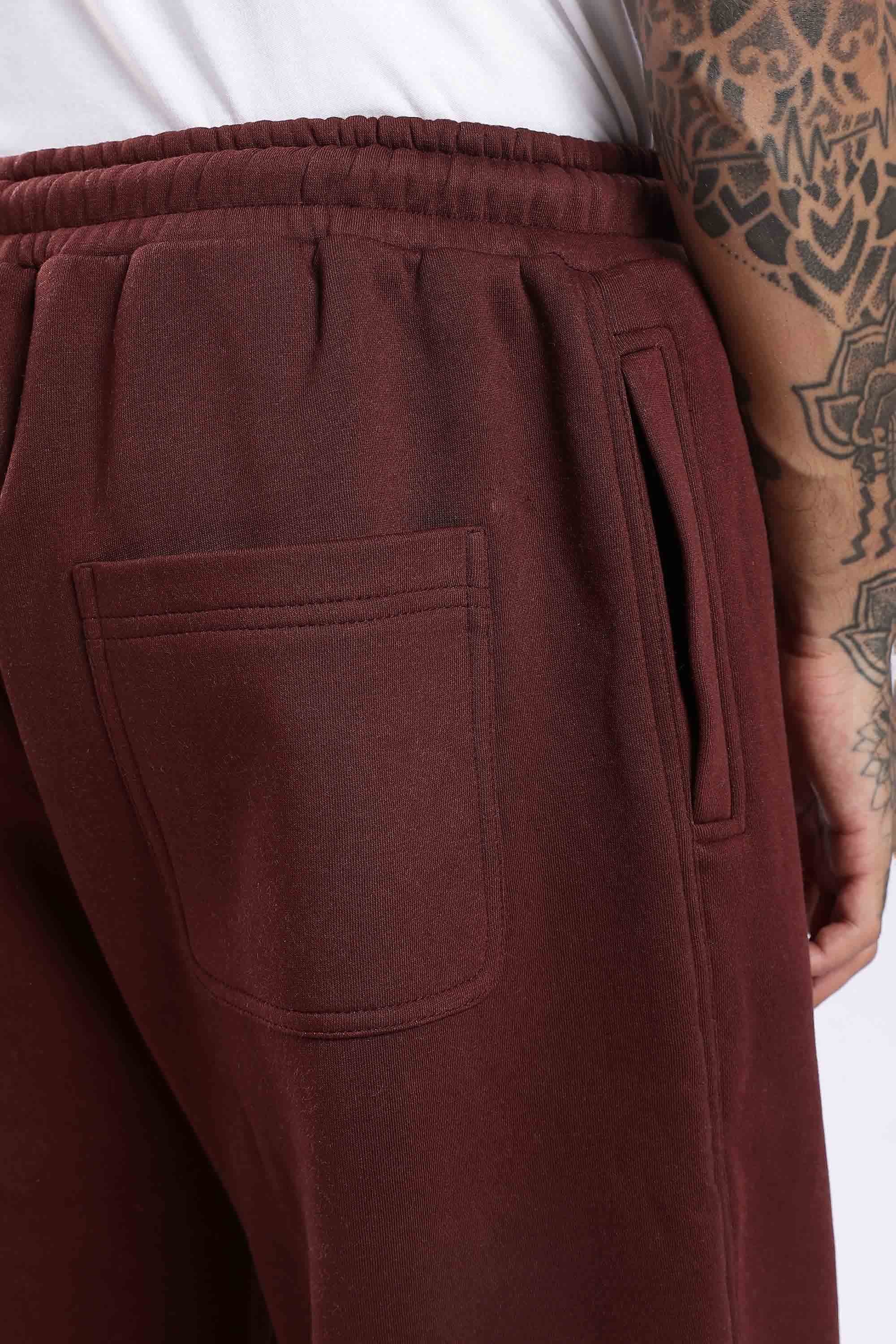 Rooted heavyweight brown joggers