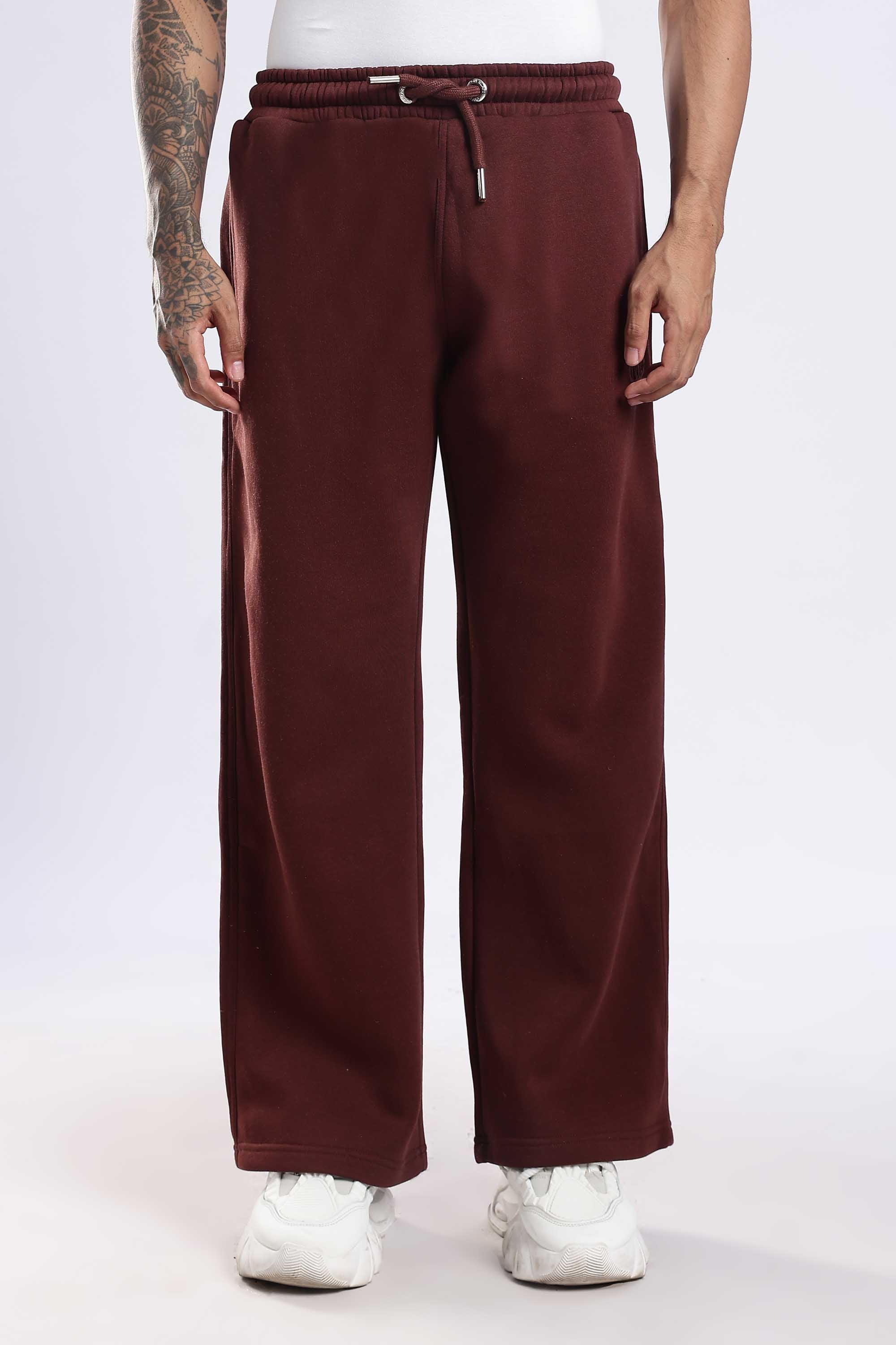 Rooted heavyweight brown joggers