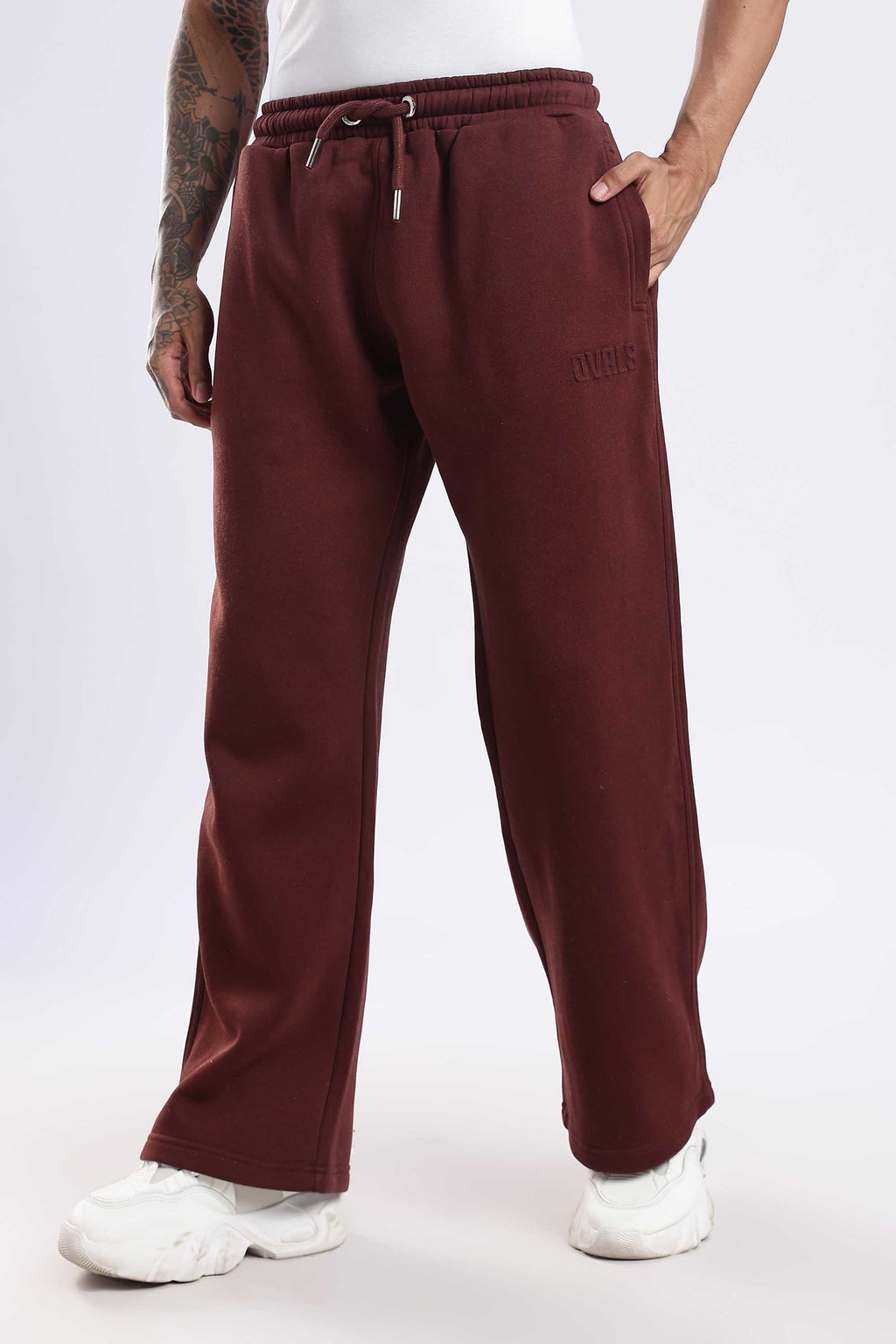 Rooted heavyweight brown joggers