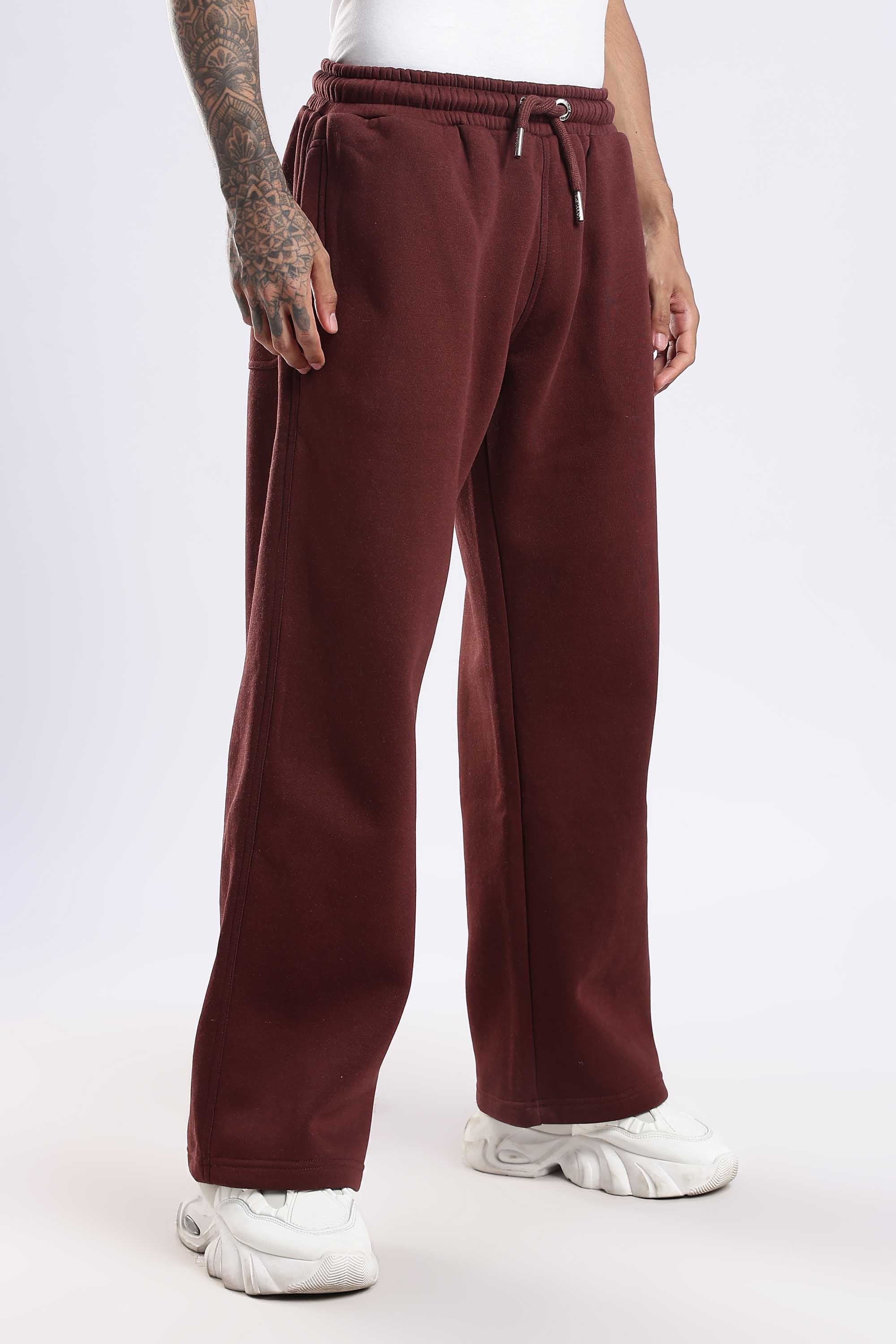 Rooted heavyweight brown joggers